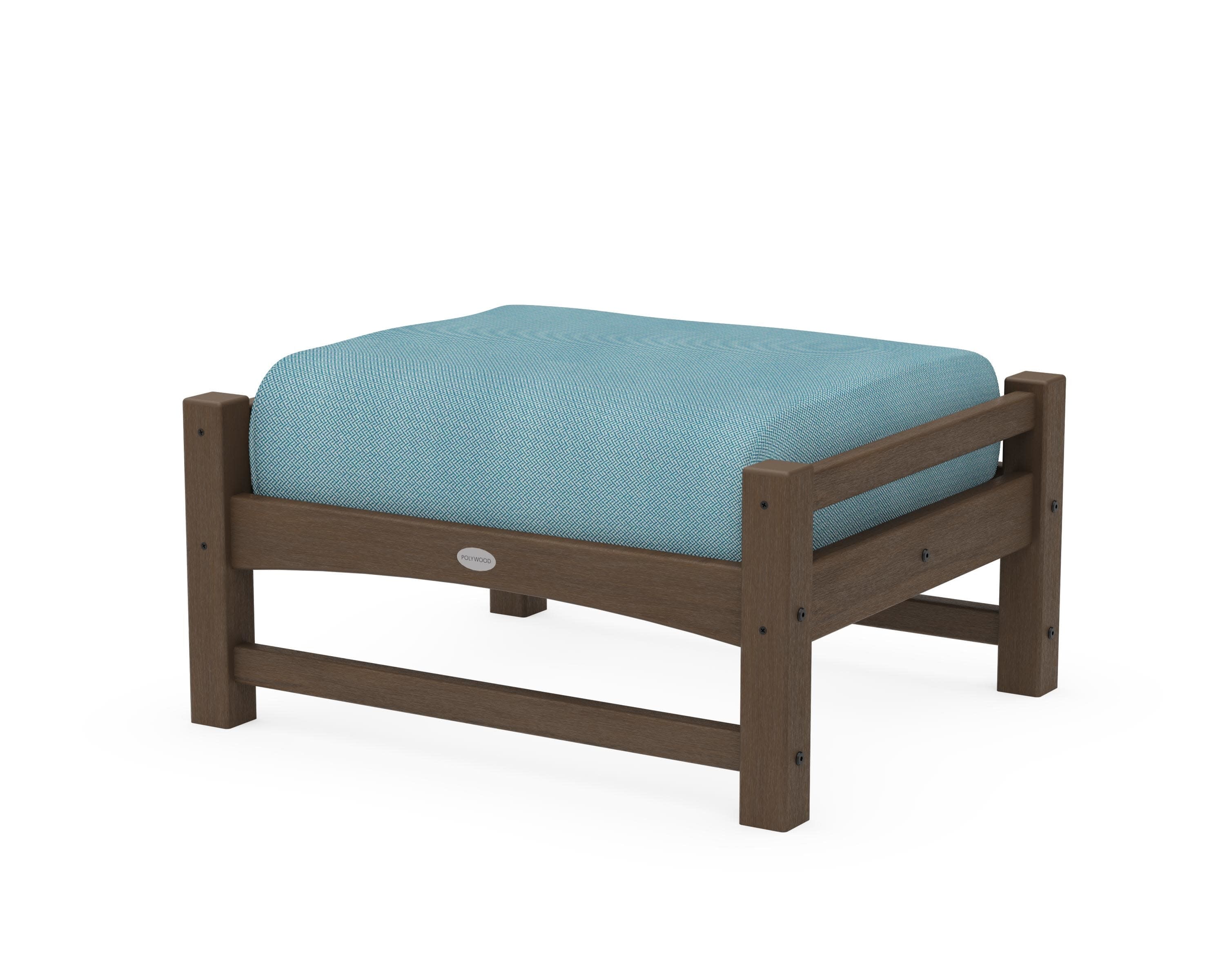 Club Ottoman in Kona / Lattice Sky Blue