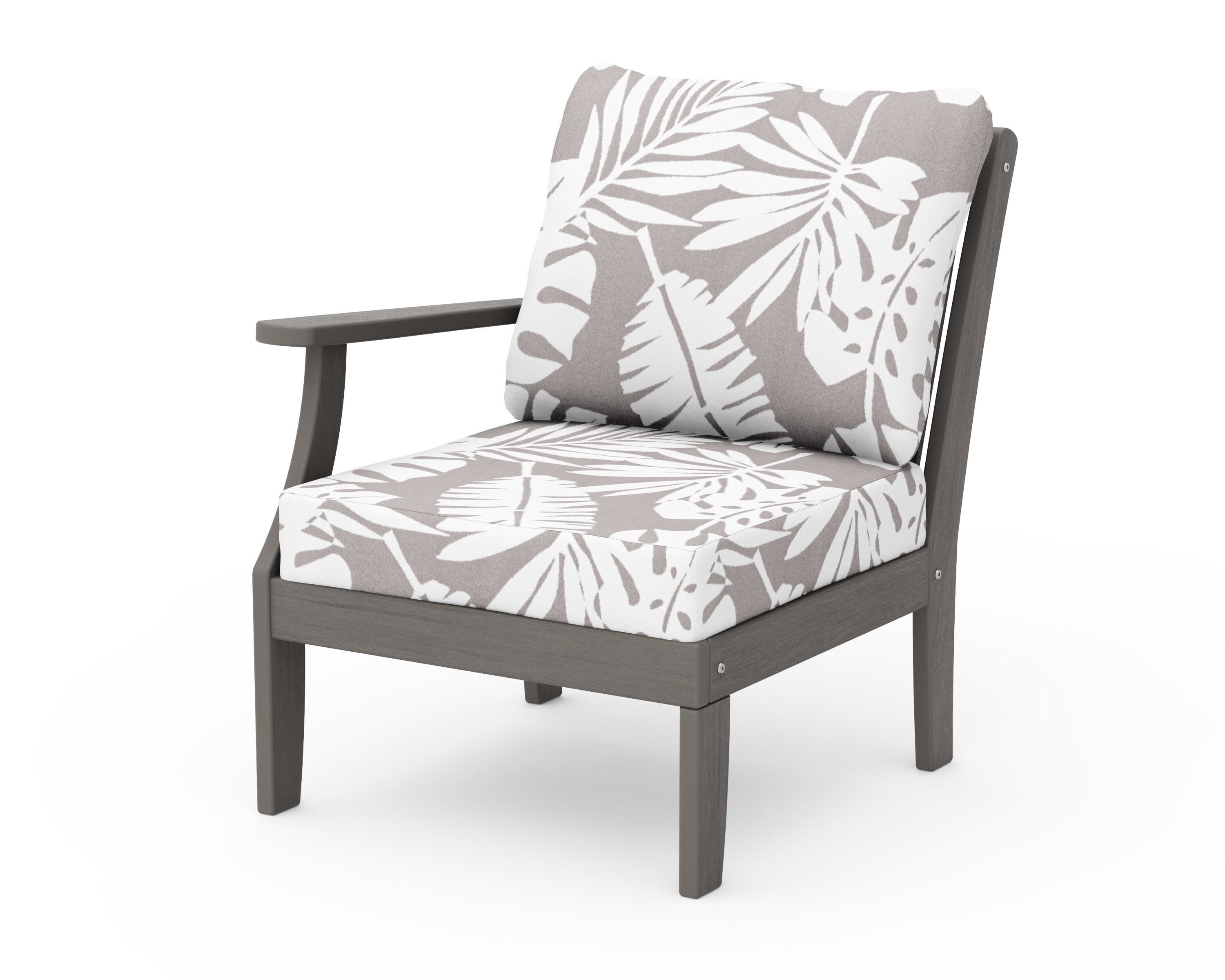 Braxton Modular Left Arm Chair in Driftwood / Leaf Grey Mist