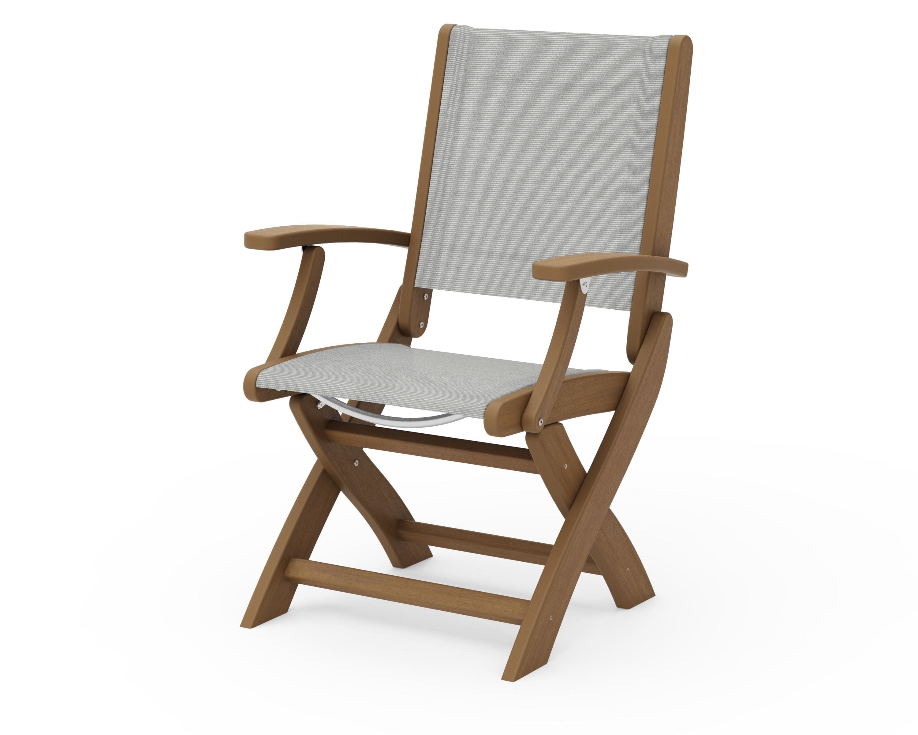 Coastal Folding Chair in Natural / Metallic Sling