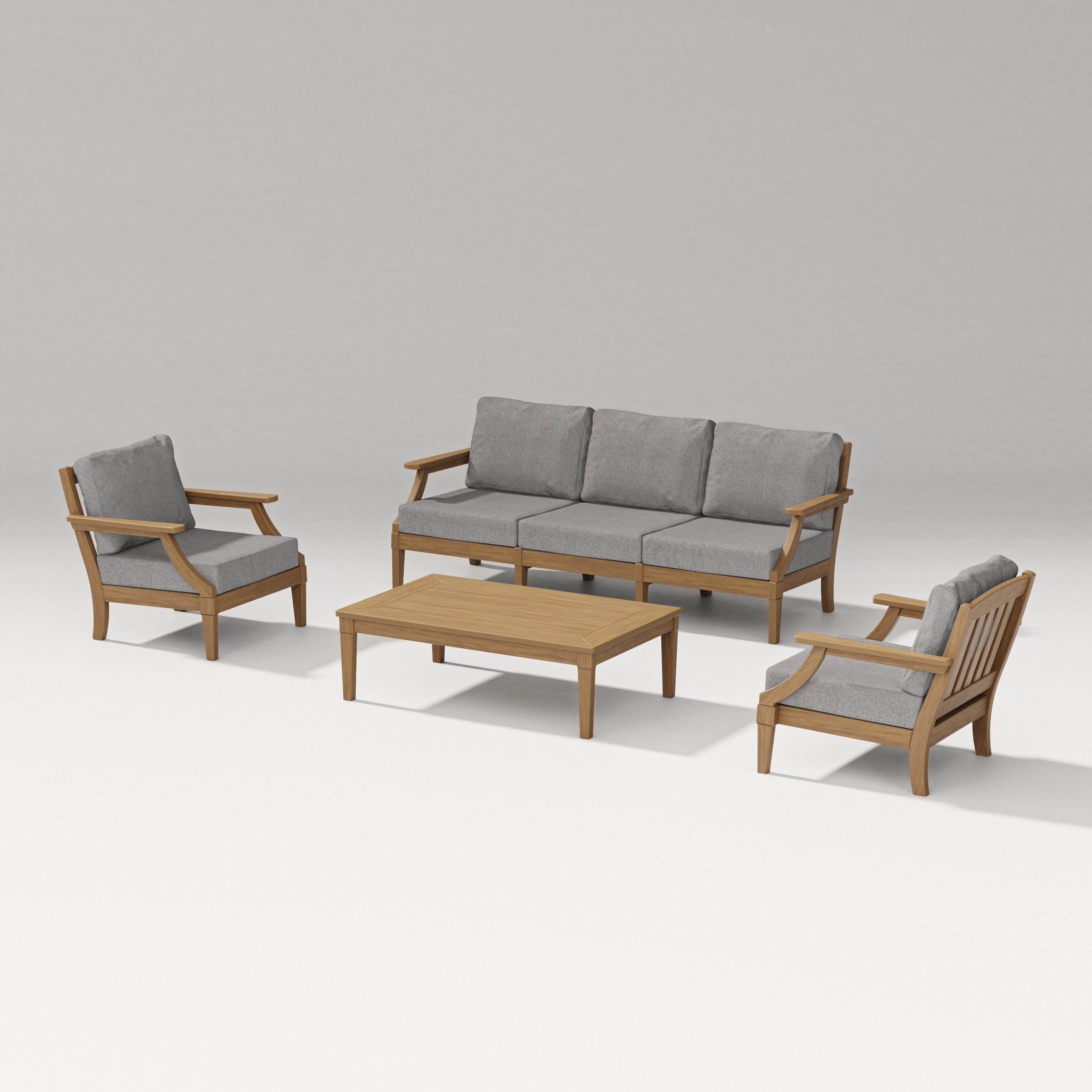 Estate 4-Piece Lounge Sofa Set in Natural / Grey Mist