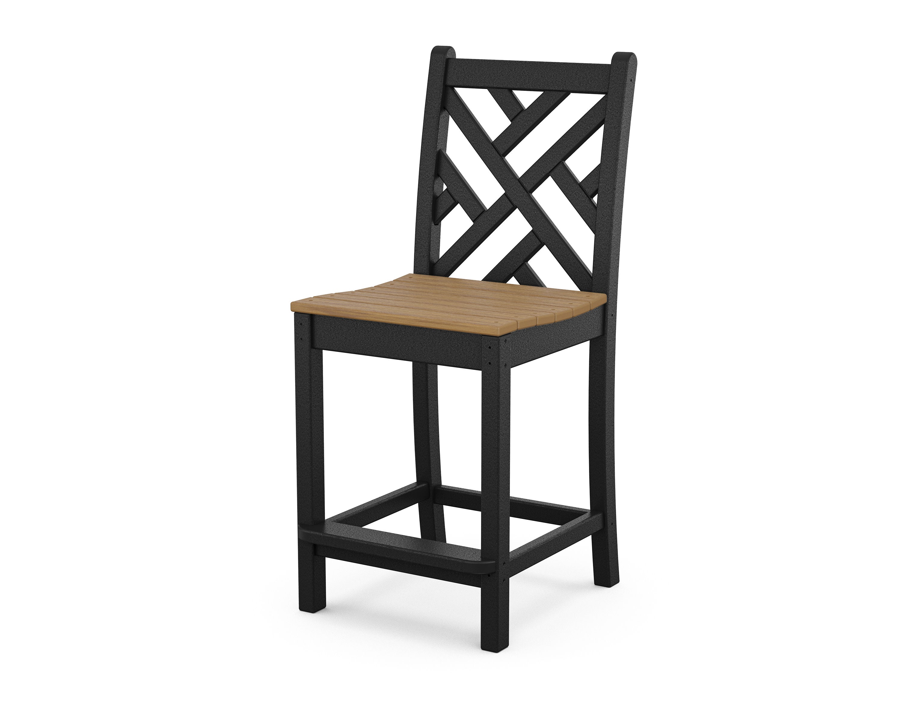Chippendale Counter Side Chair in Black / Natural