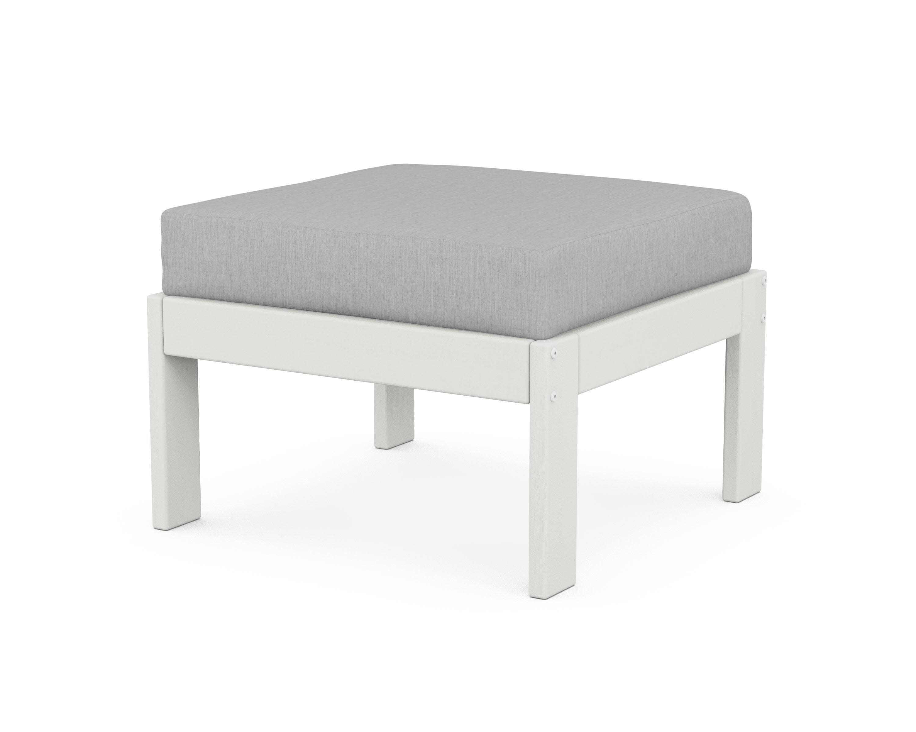 Vineyard Modular Ottoman in Vintage White / Granite