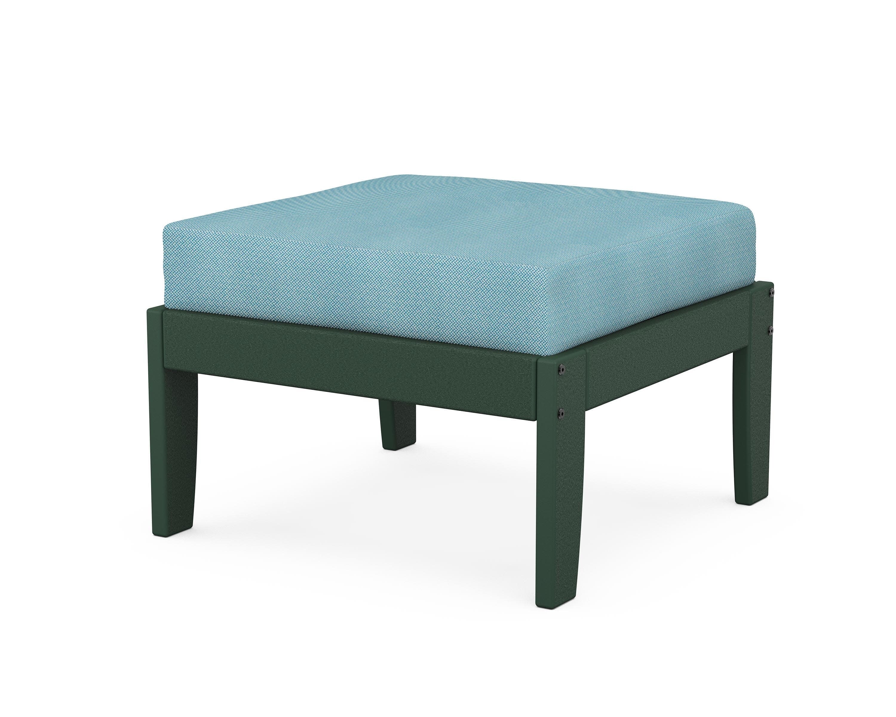 Modular Ottoman - Classic in Green / Lattice Sky Blue