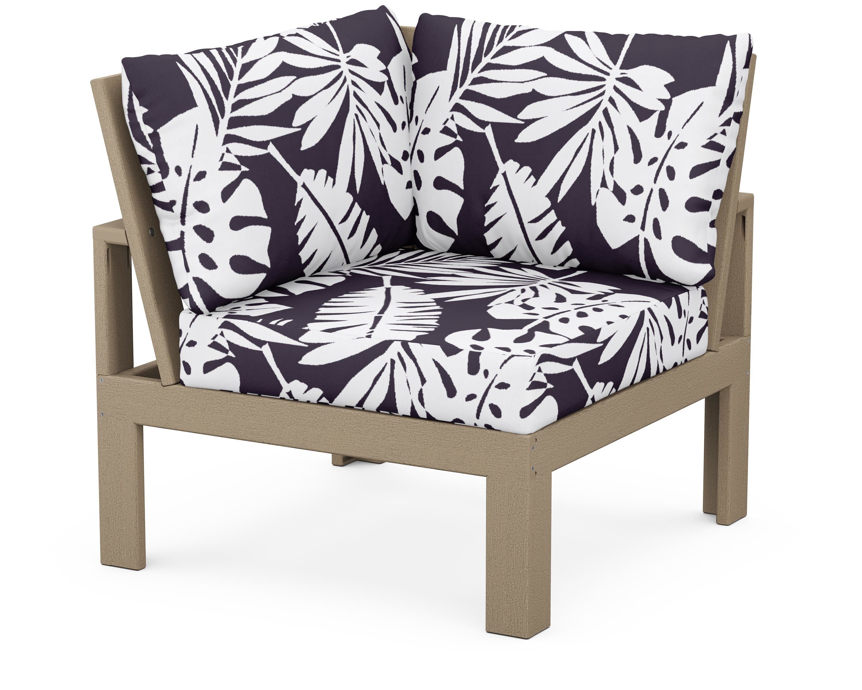 Modular Corner Chair in Vintage Sahara / Leaf Navy