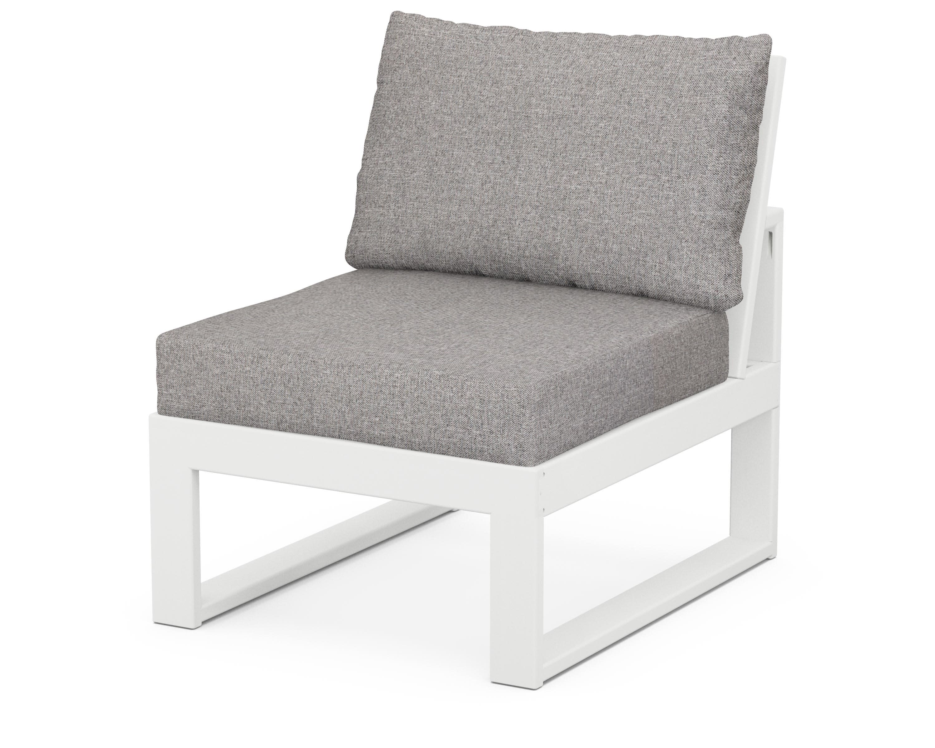 Modular Armless Chair in White / Grey Mist