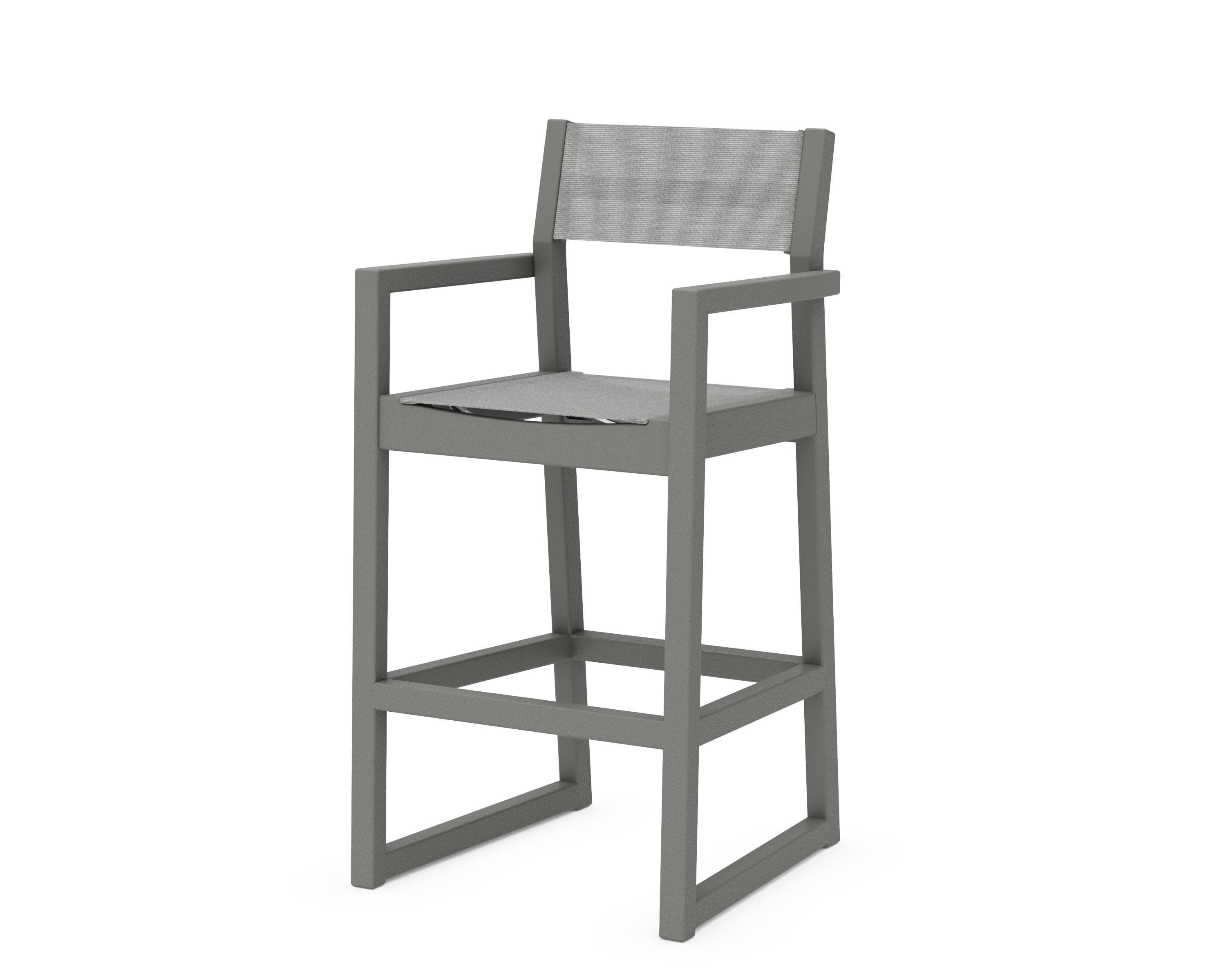 EDGE Sling Bar Arm Chair in Slate Grey / Metallic Sling