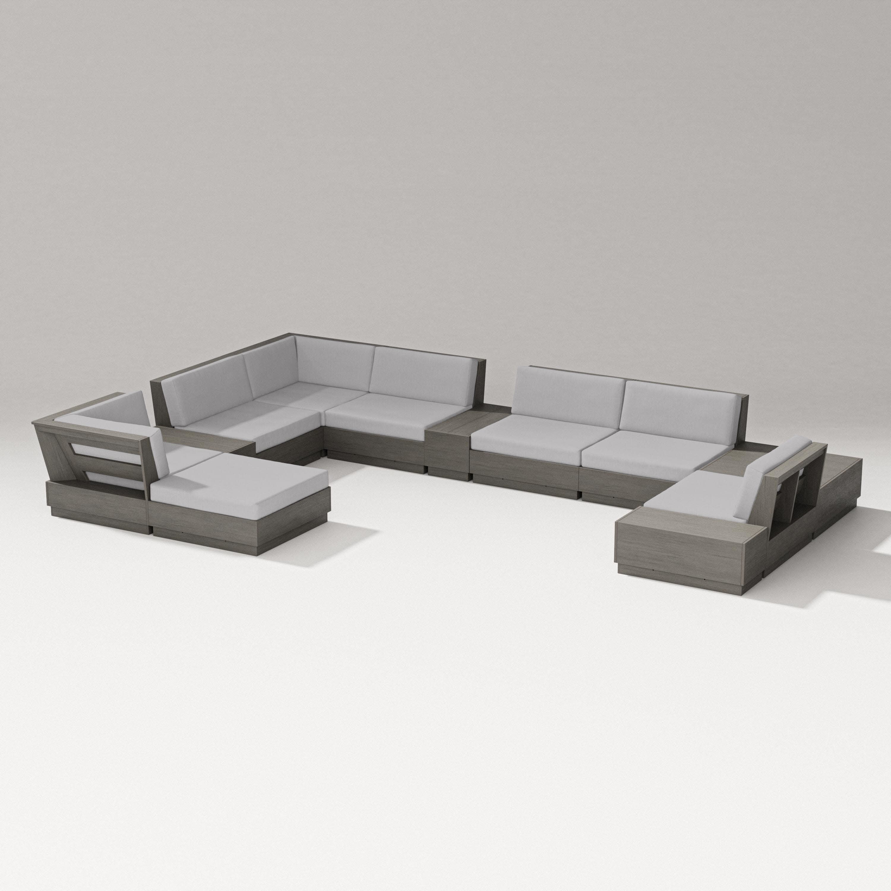 Elevate 12-Piece Conversation Sectional Set in Driftwood / Granite