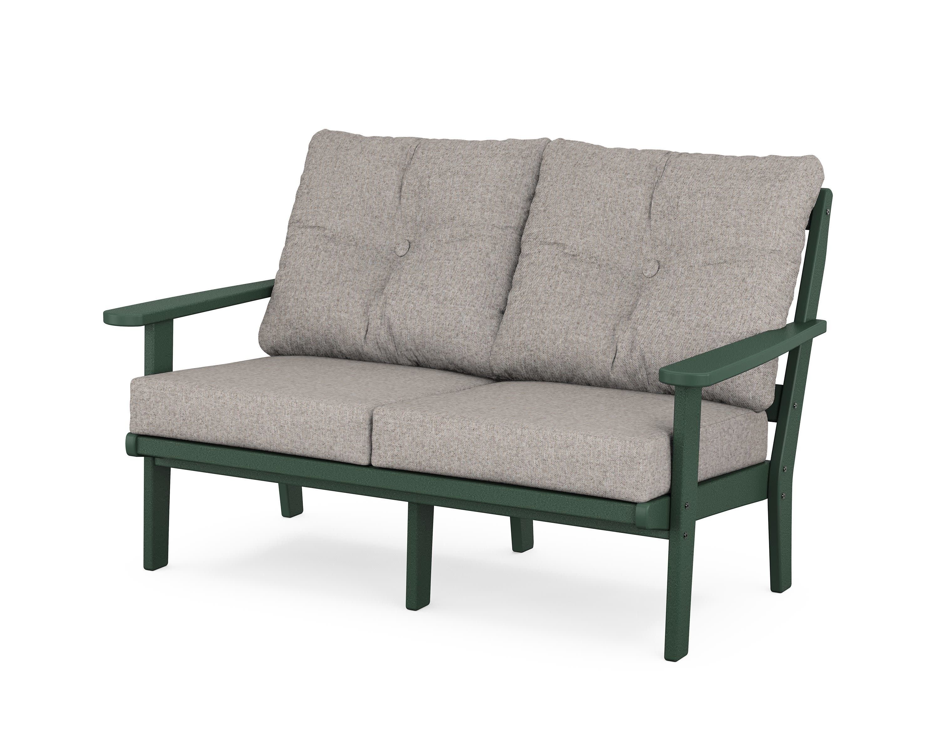 Mission Deep SeatingLoveseat in Green / Weathered Tweed