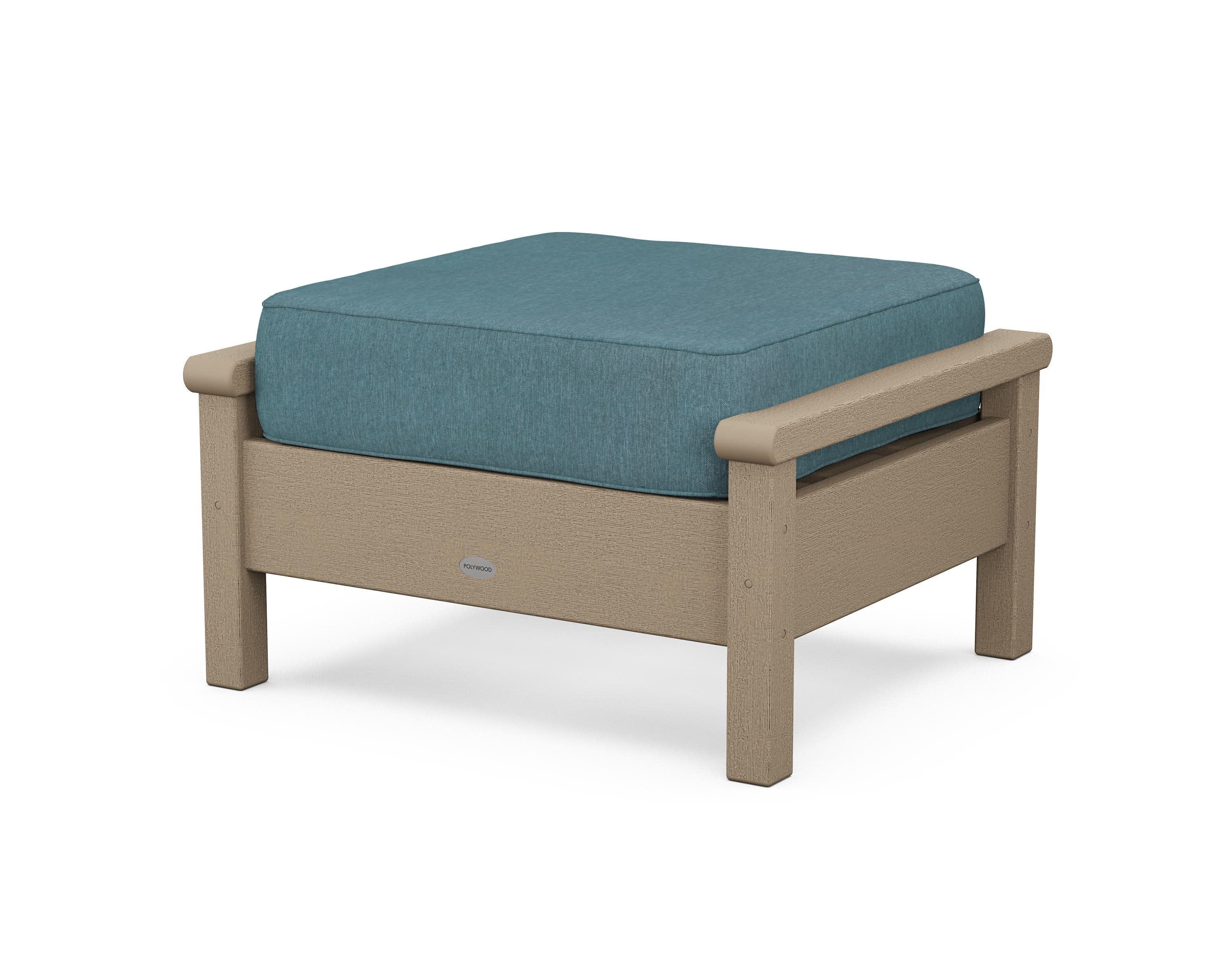Harbour Deep Seating Ottoman in Vintage Sahara / Ocean Teal