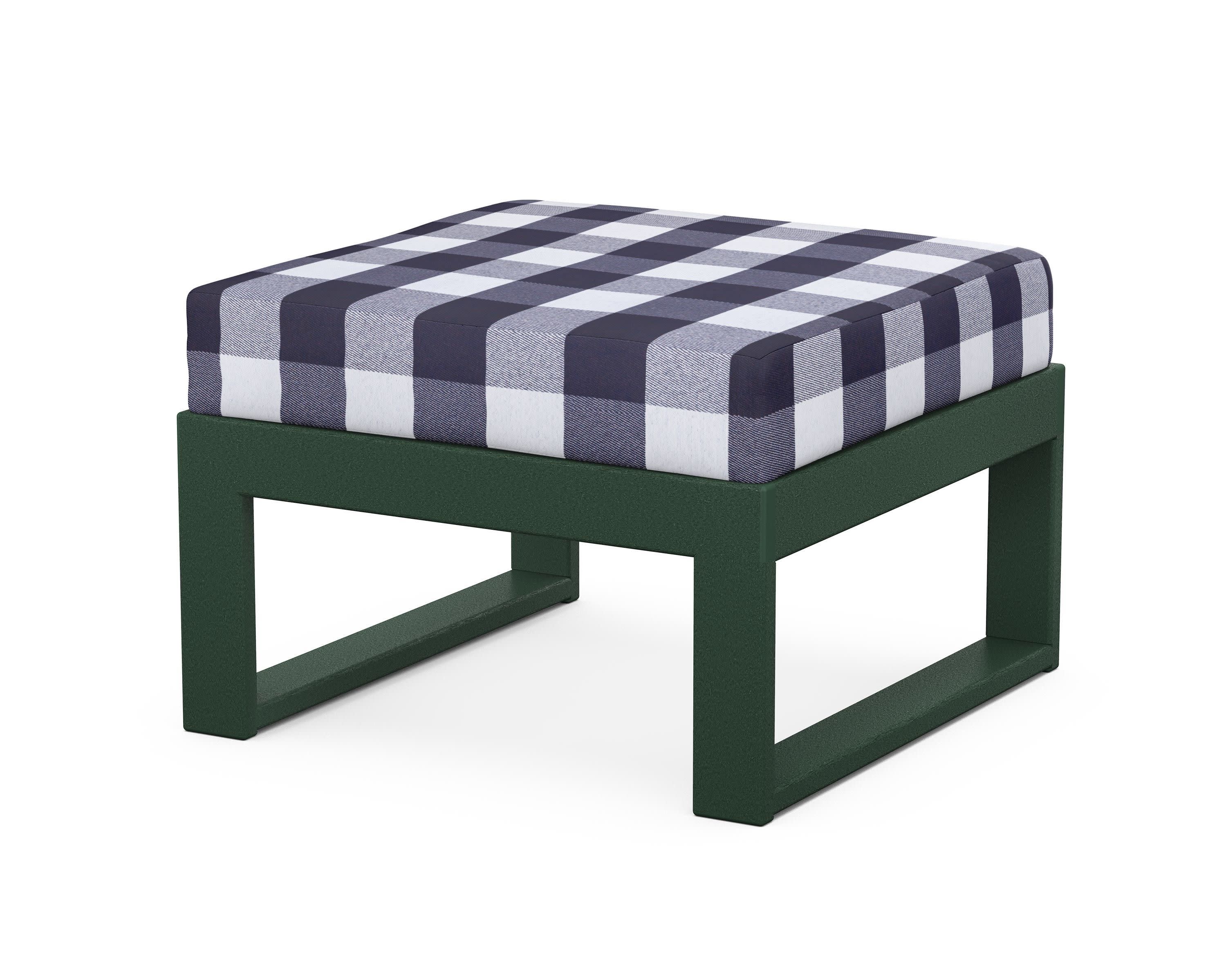Modular Ottoman - Modern in Green / Buffalo Plaid Navy