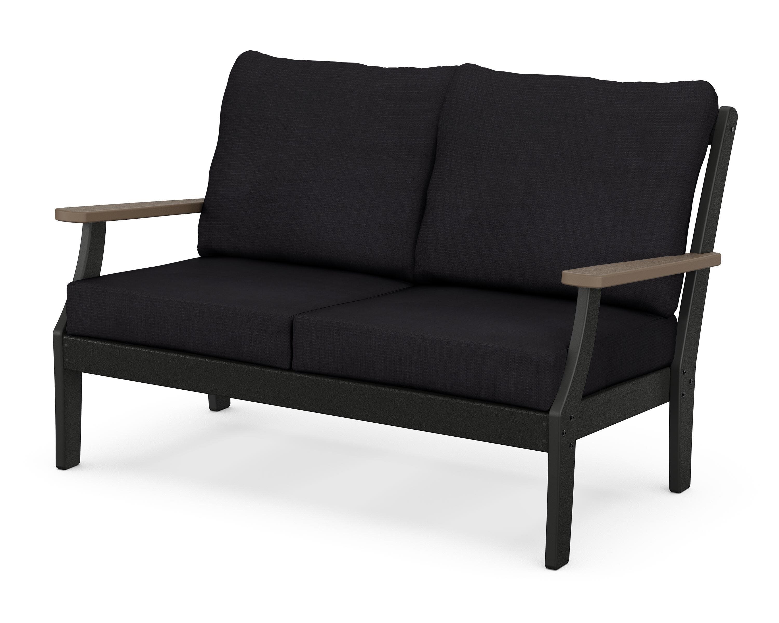 Braxton Deep Seating Loveseat in Black / Kona / Midnight Linen