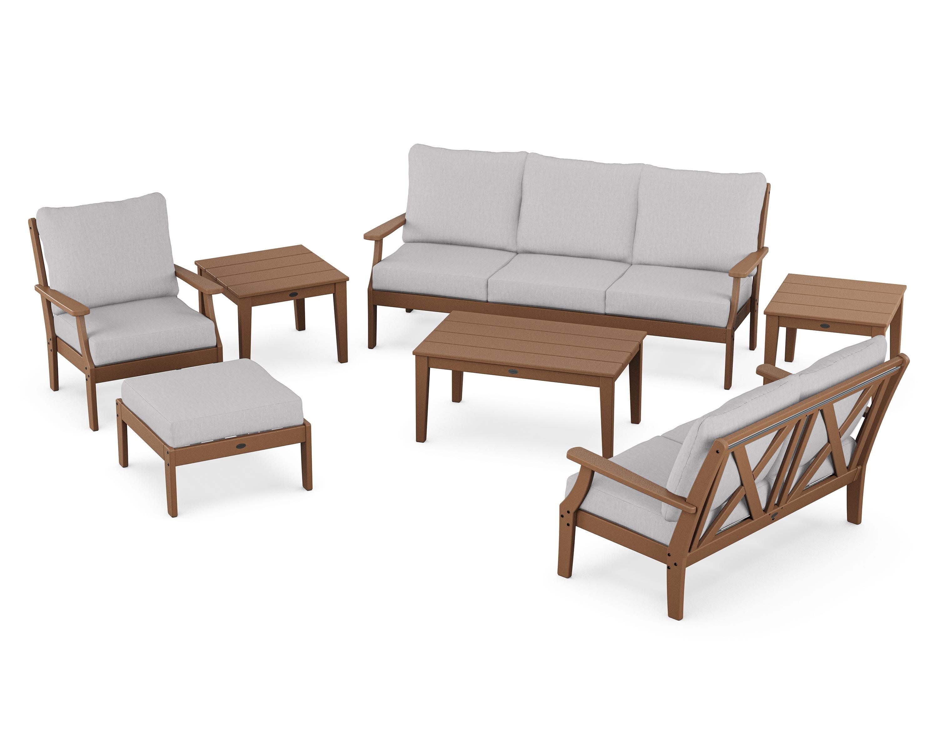 Braxton 7-Piece Deep Seating Set in Teak / Granite