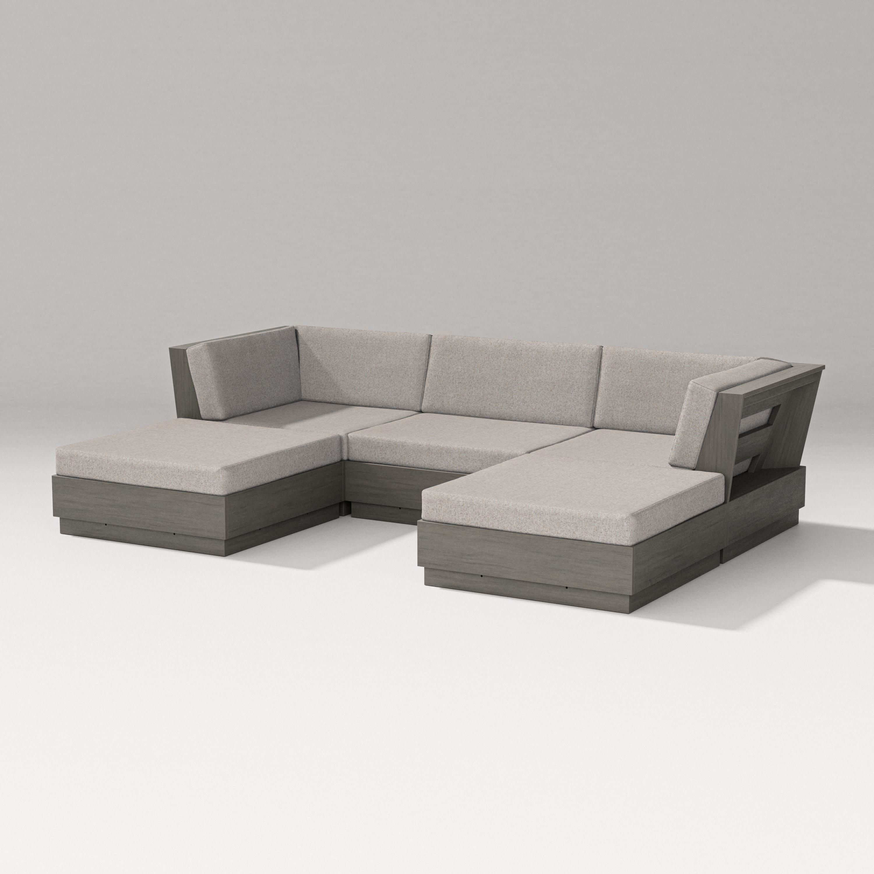 Elevate Double Chaise Sectional in Driftwood / Weathered Tweed
