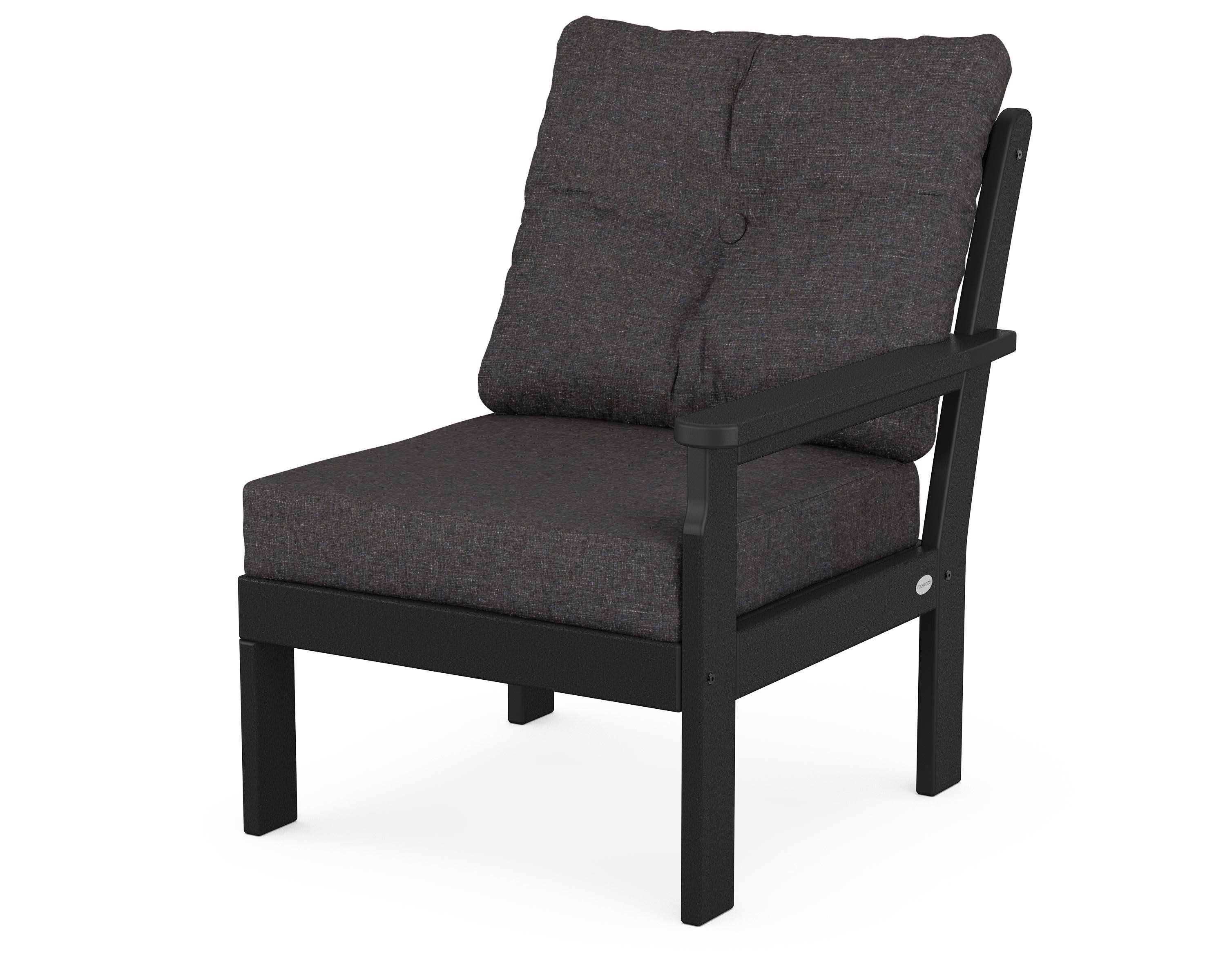 Vineyard Modular Right Arm Chair in Black / Ash Charcoal