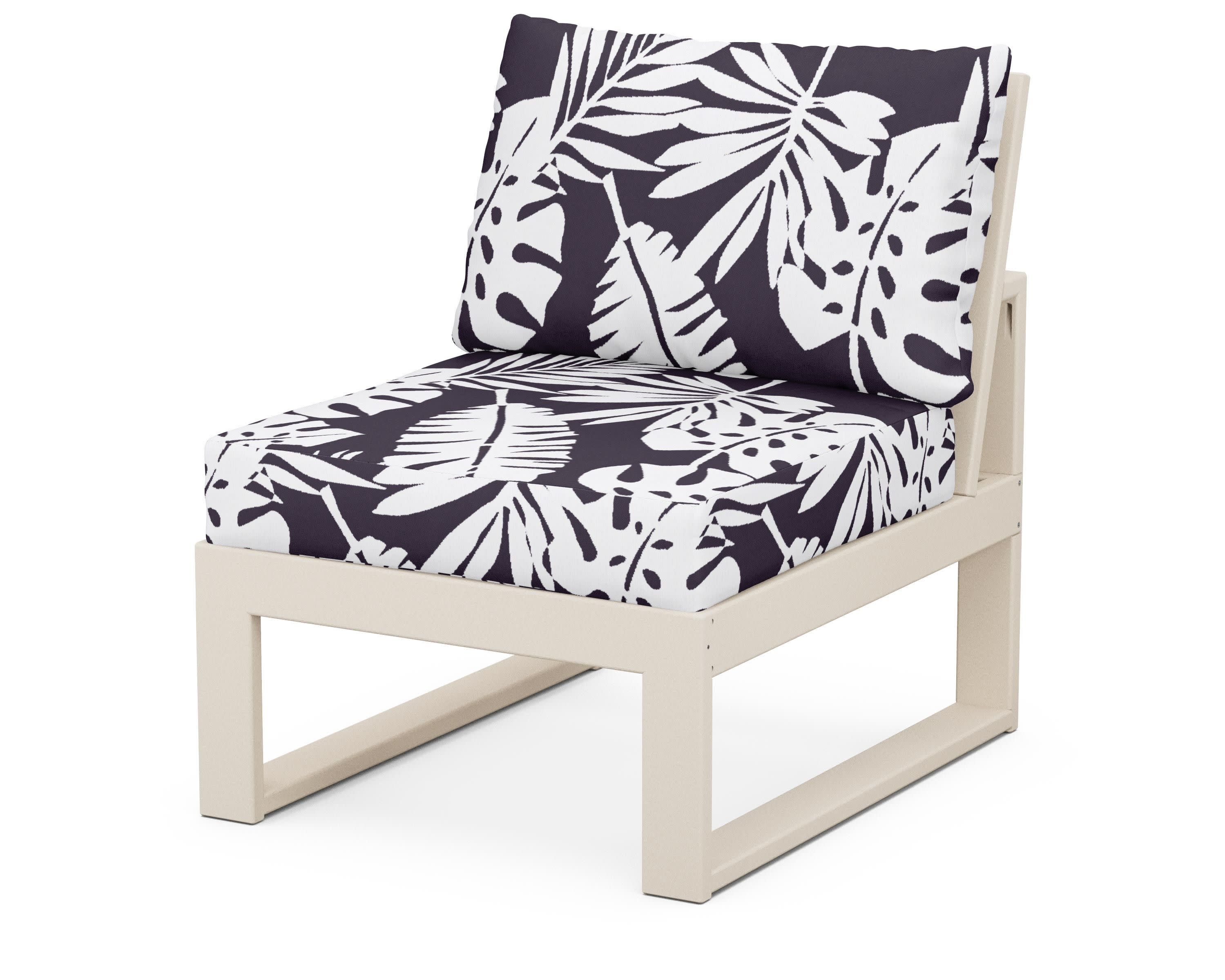 Modular Armless Chair in Sand / Leaf Navy