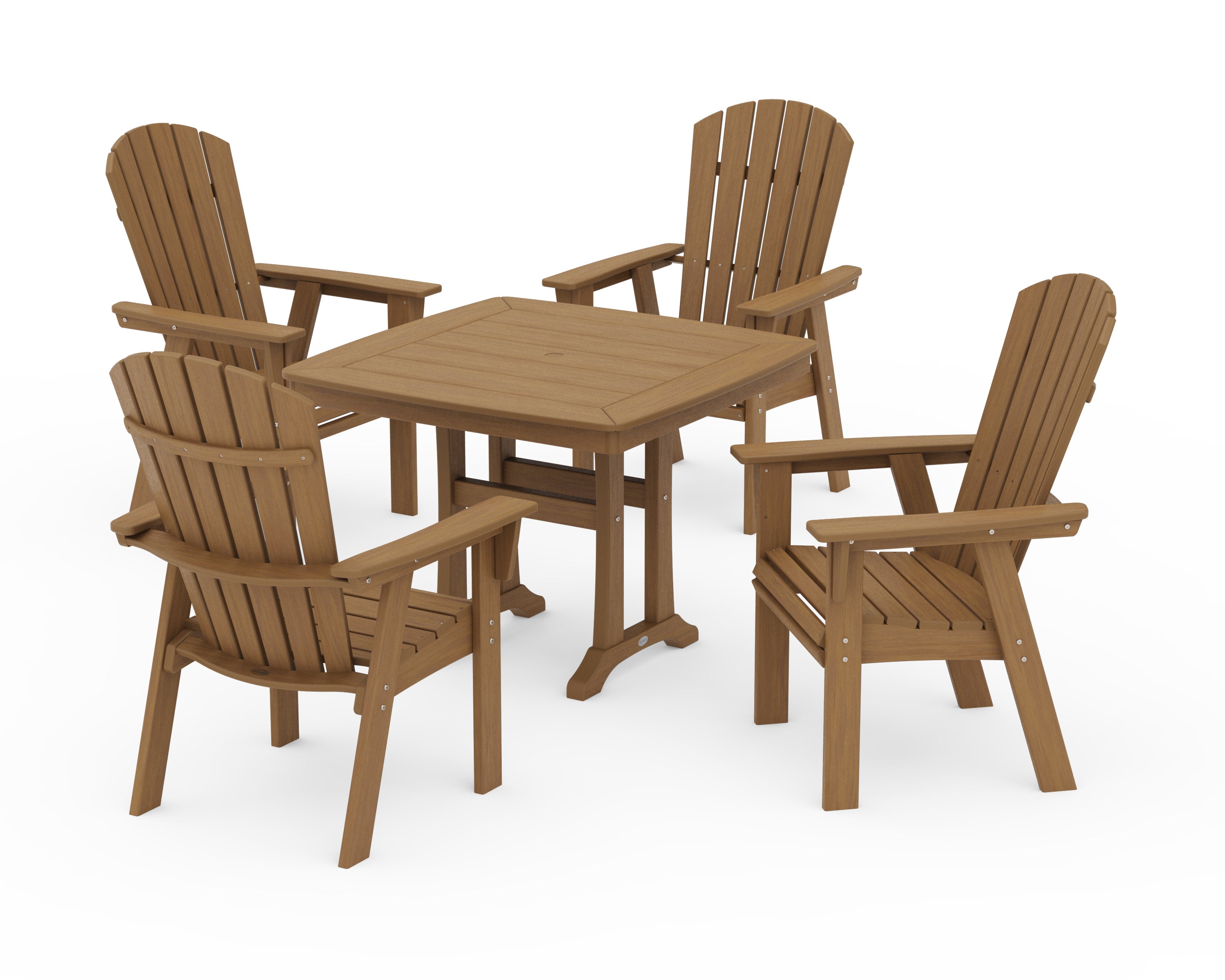 Nautical Adirondack 5-Piece Dining Set with Trestle Legs in Natural