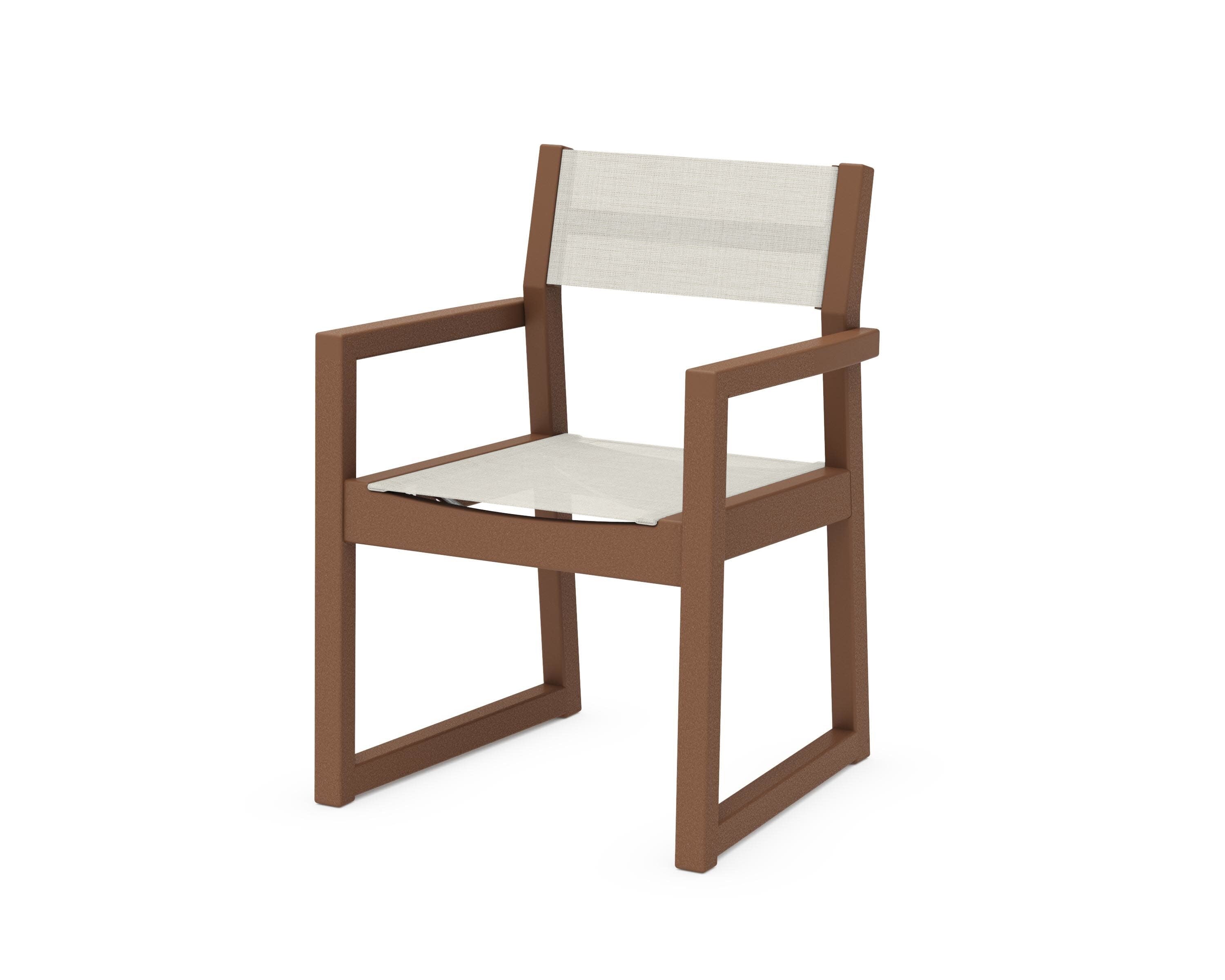 EDGE Sling Dining Arm Chair in Teak / Parchment Sling