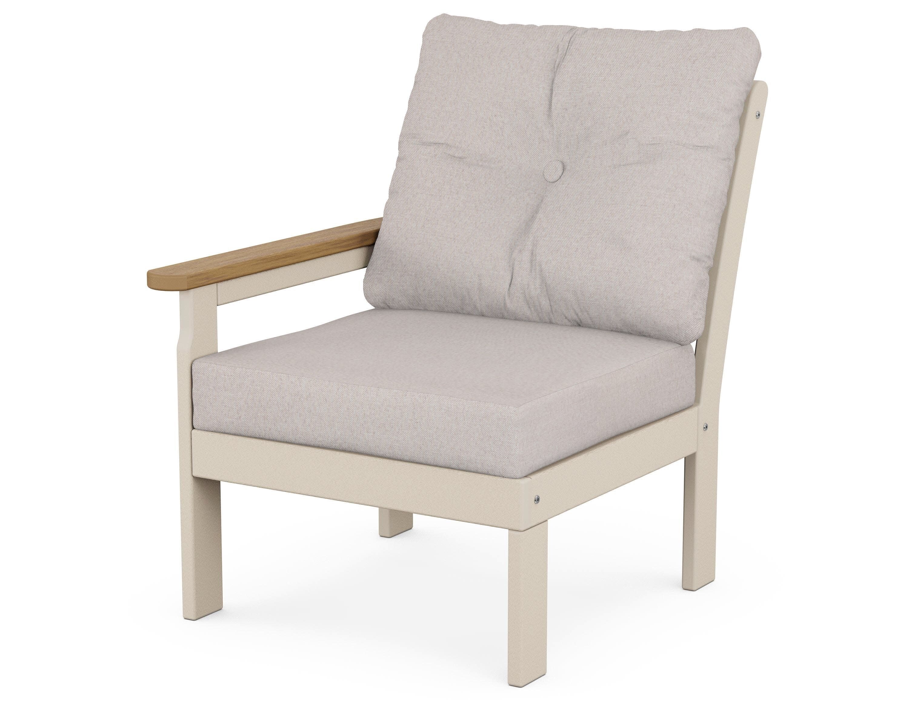 Vineyard Modular Left Arm Chair in Sand / Natural / Dune Burlap