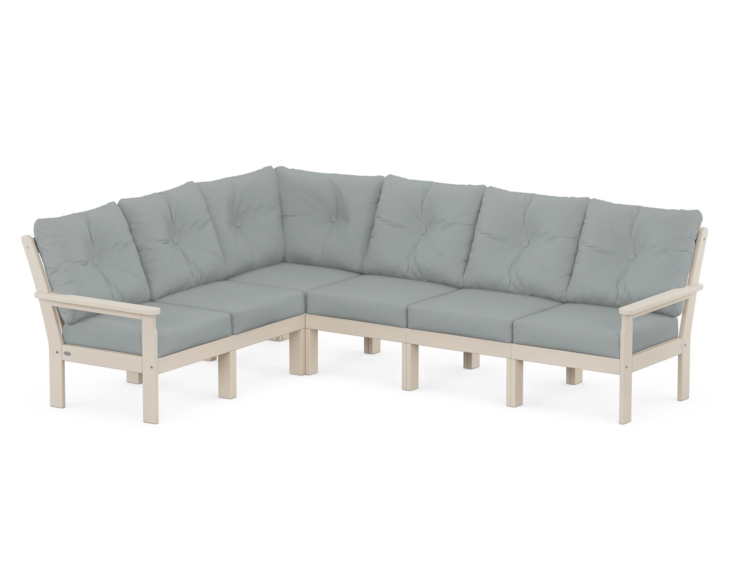 Vineyard 6-Piece Sectional in Sand / Spa
