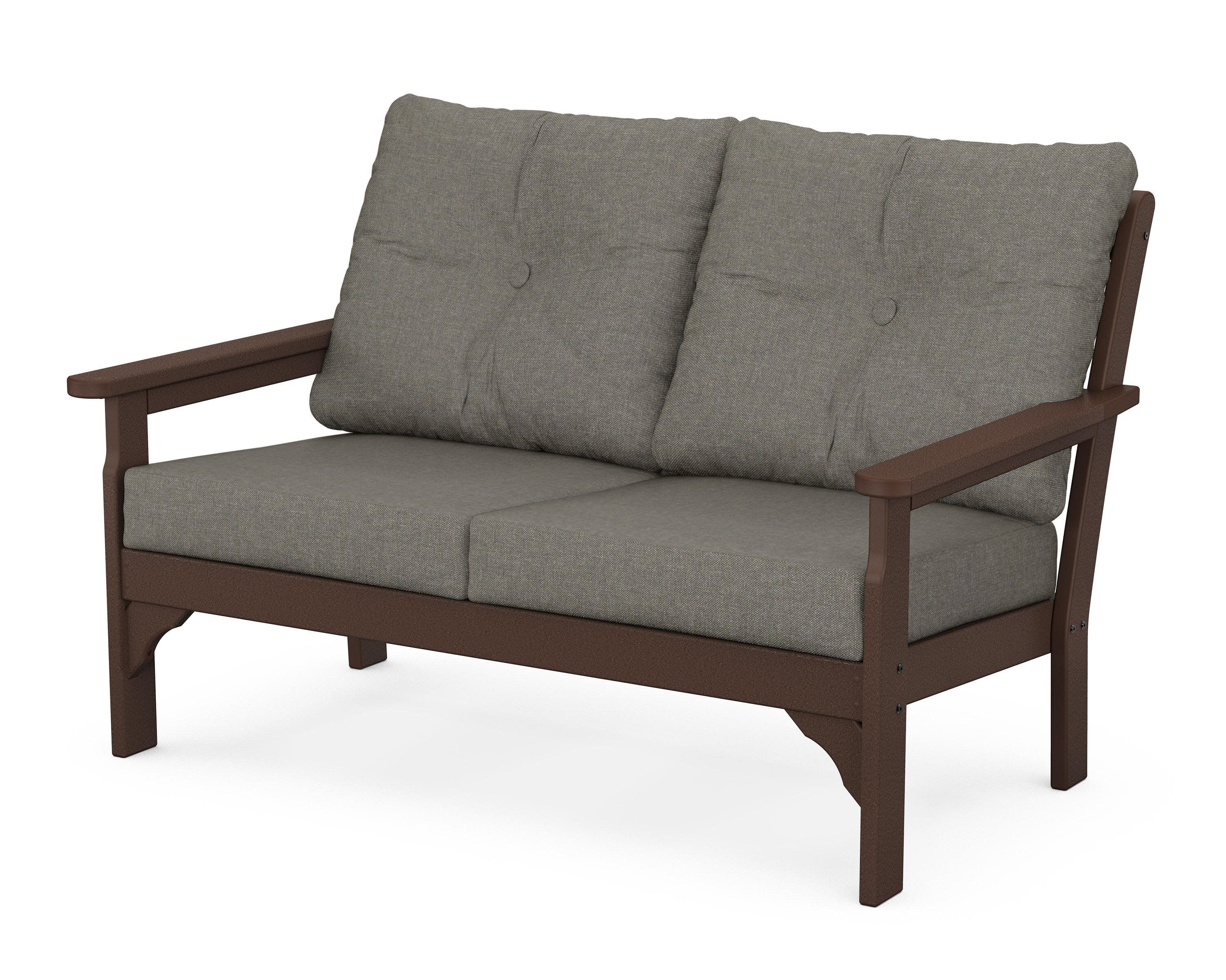 Vineyard Deep Seating Loveseat in Mahogany / Blend Coal