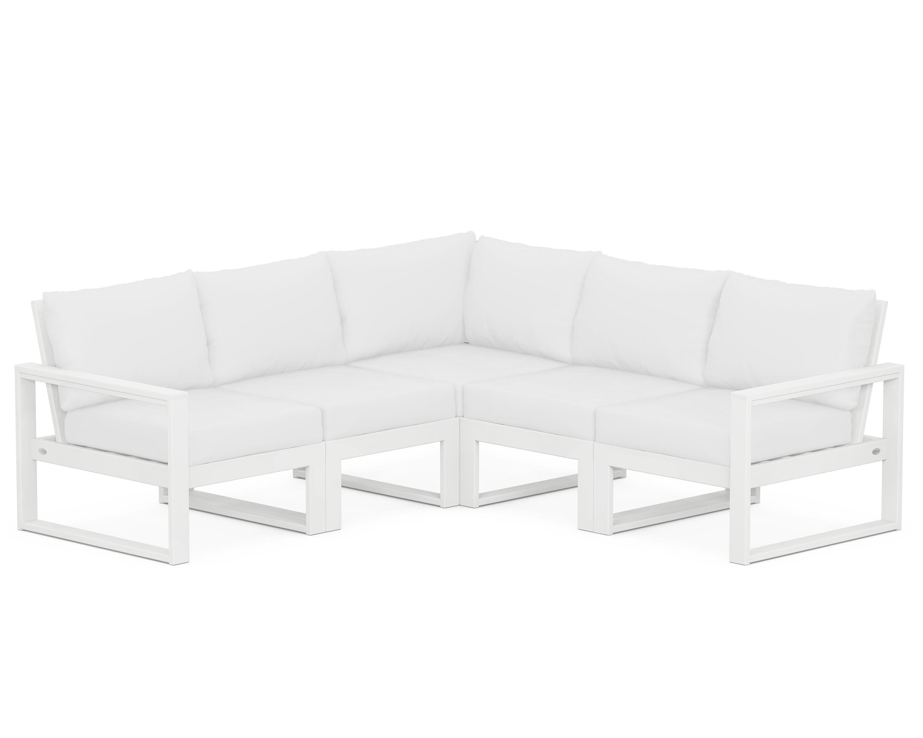 EDGE 5-Piece Modular Deep Seating Set in White / Natural