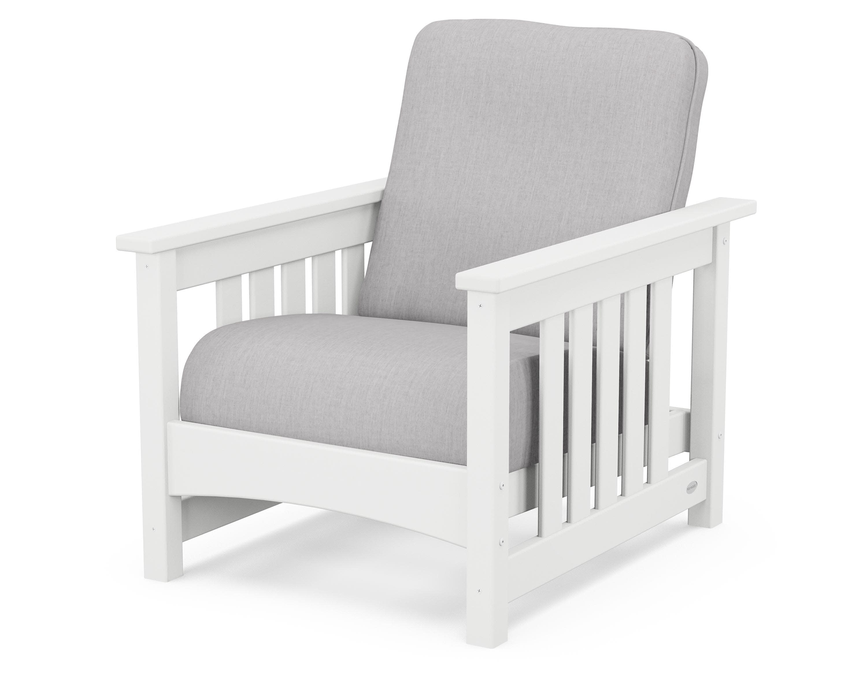 Club Mission Chair in White / Granite