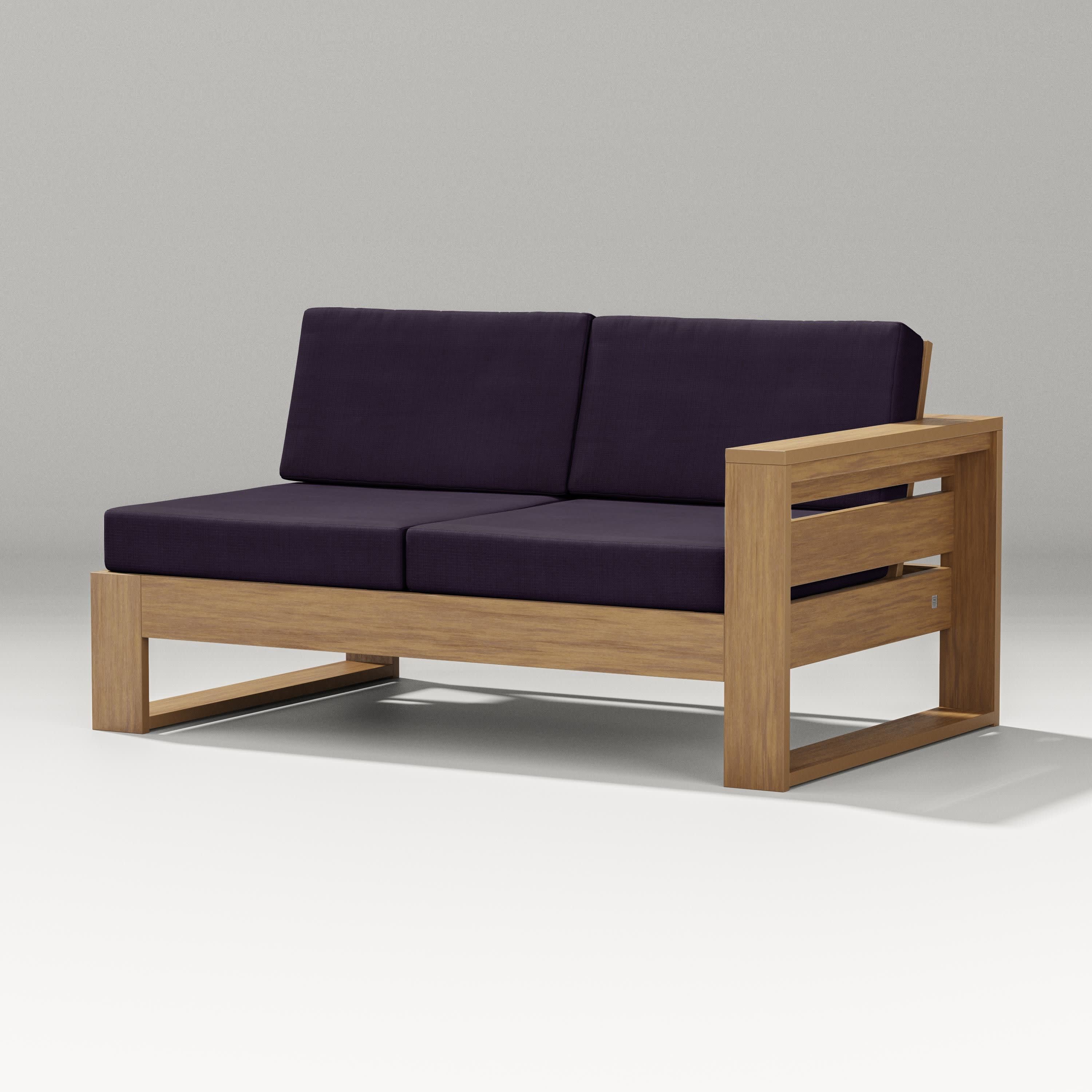 Latitude Modular Right Arm Loveseat in Natural / Navy Linen