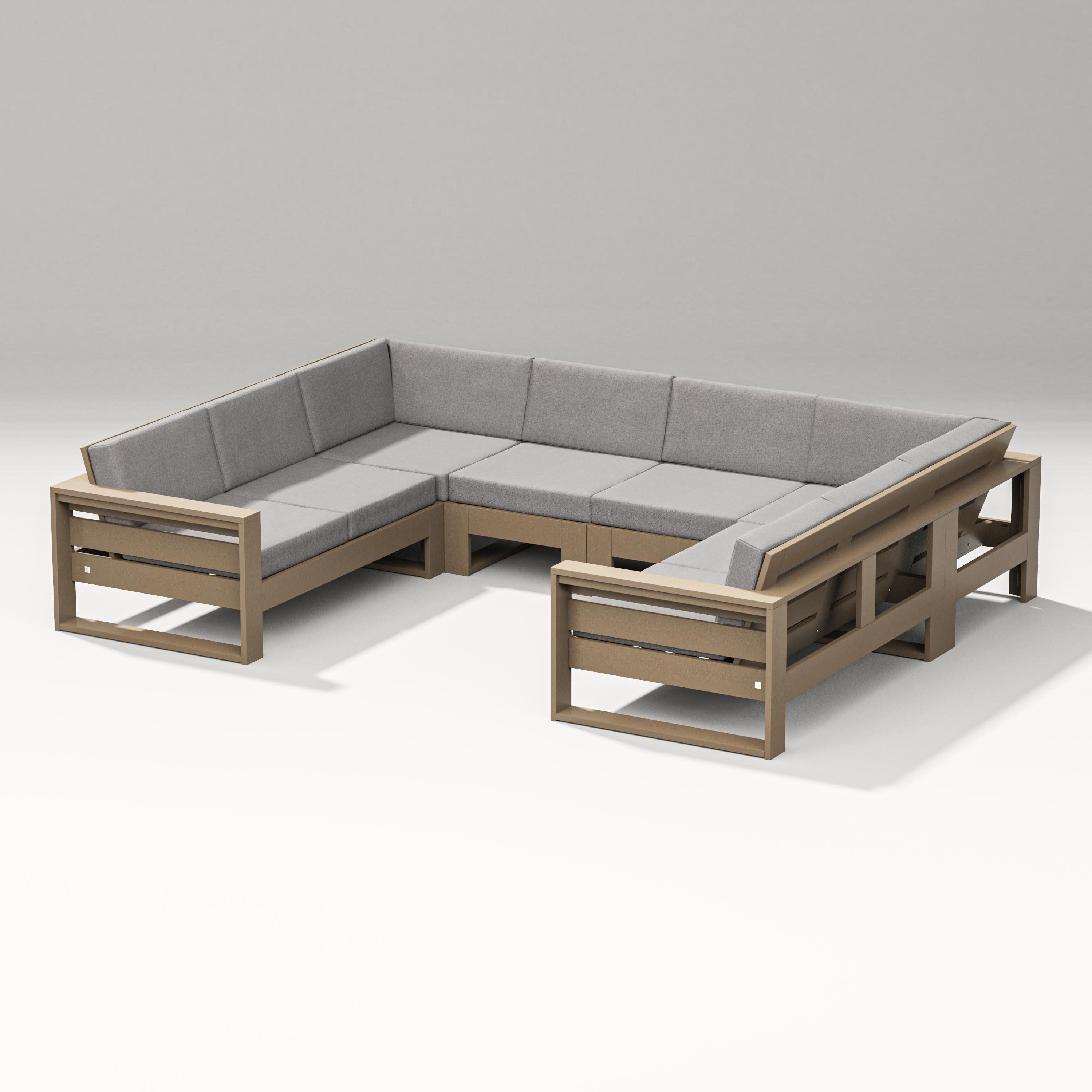 Latitude U-Shaped Sectional in Vintage Sahara / Grey Mist
