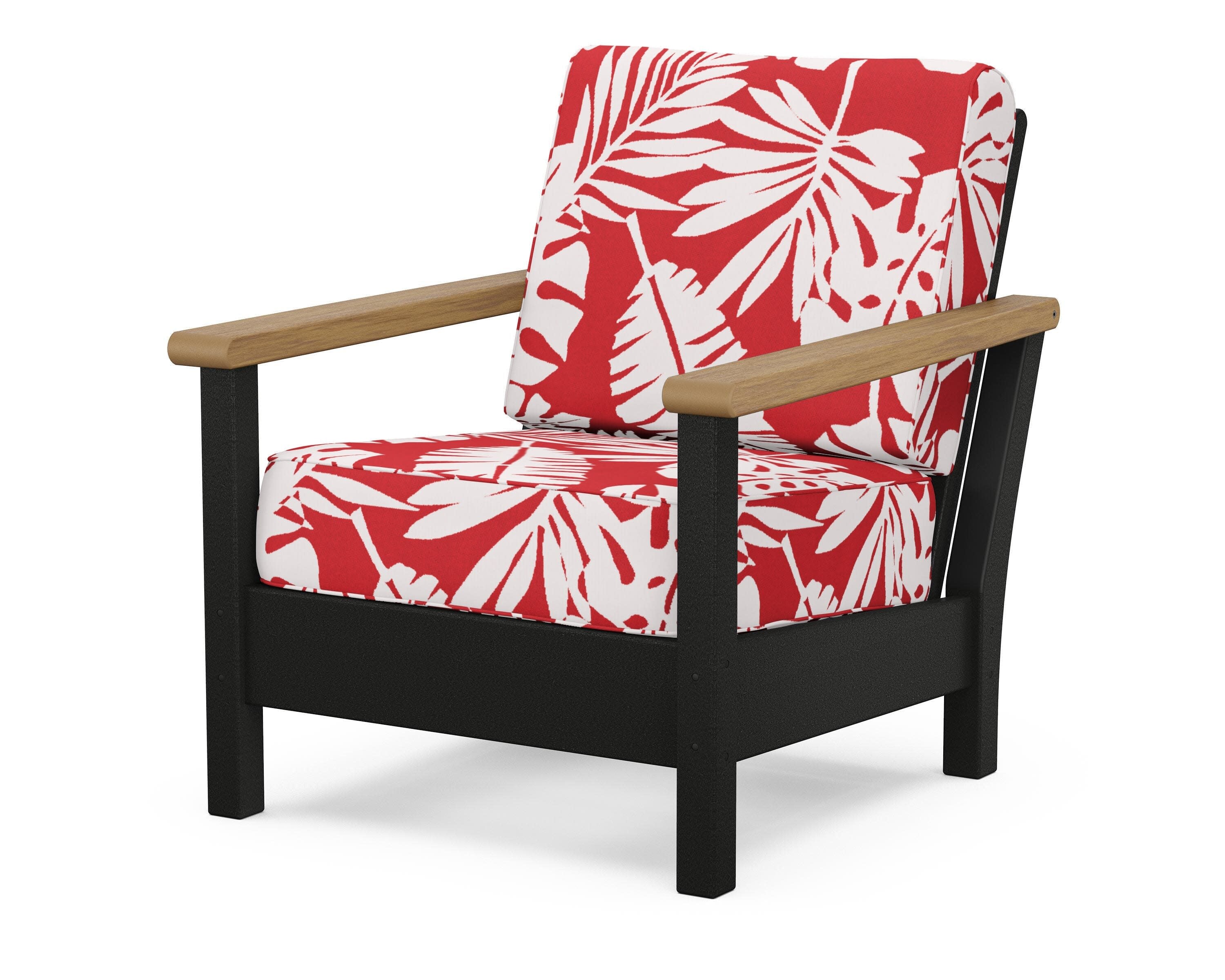 Harbour Deep Seating Chair in Black / Natural / Leaf Crimson