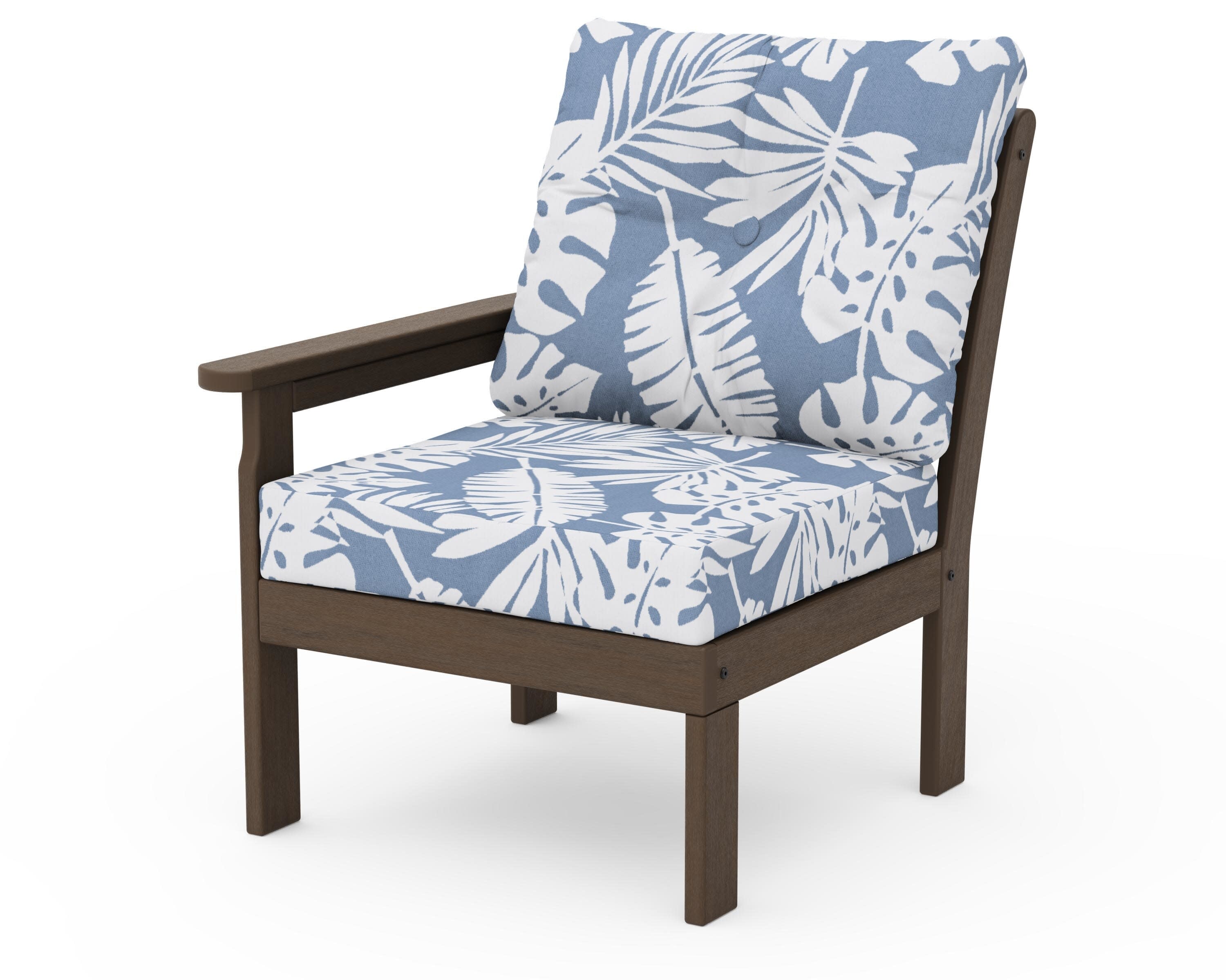Vineyard Modular Left Arm Chair in Kona / Leaf Sky Blue