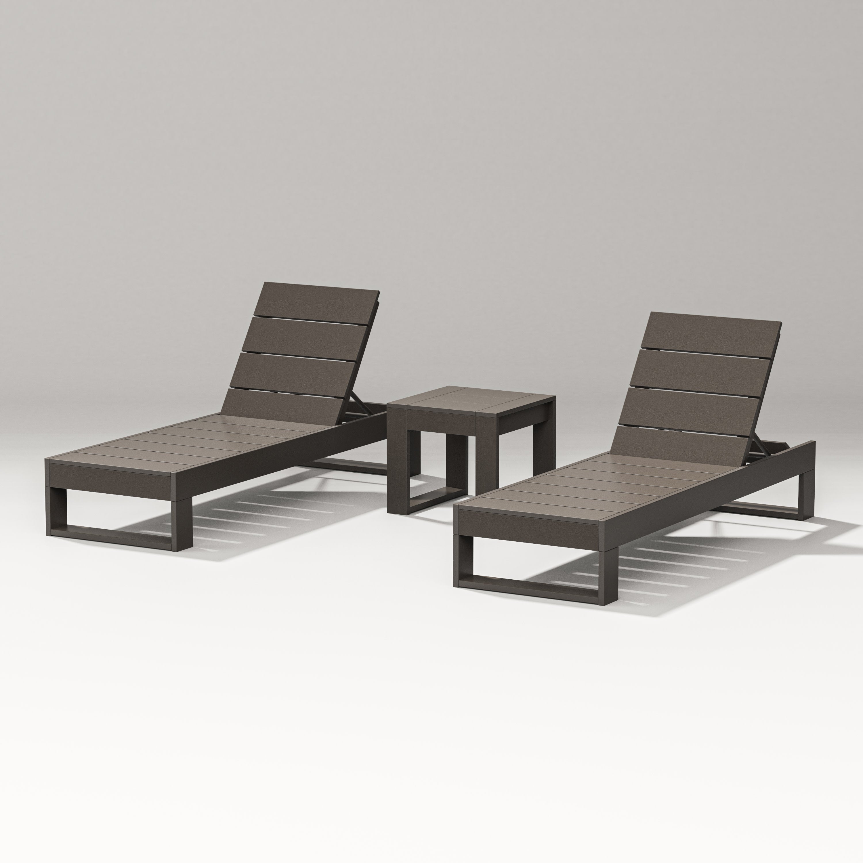 Latitude 3-Piece Lounge Chaise Set in Vintage Coffee