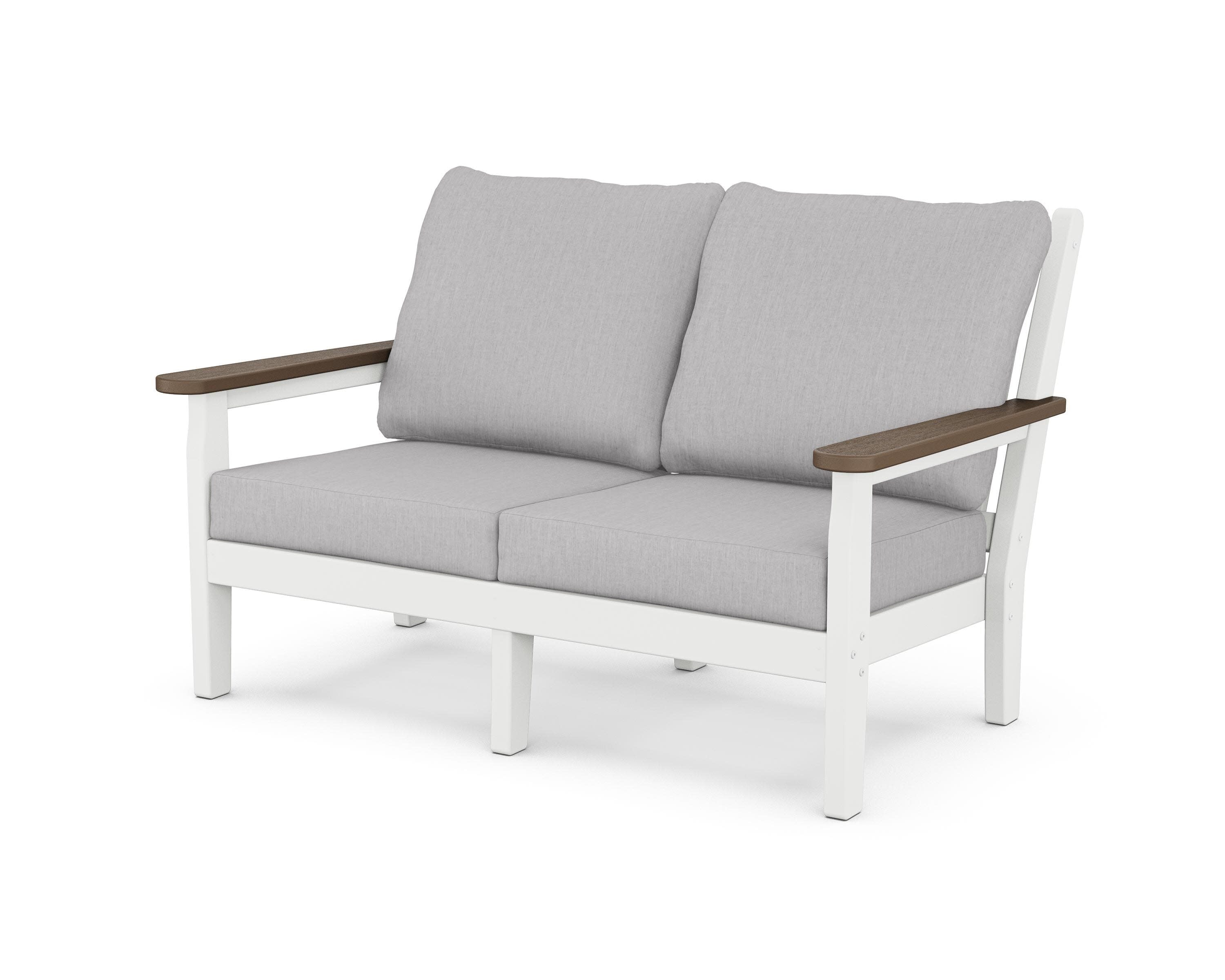 Chippendale Deep Seating Loveseat in White / Kona / Granite