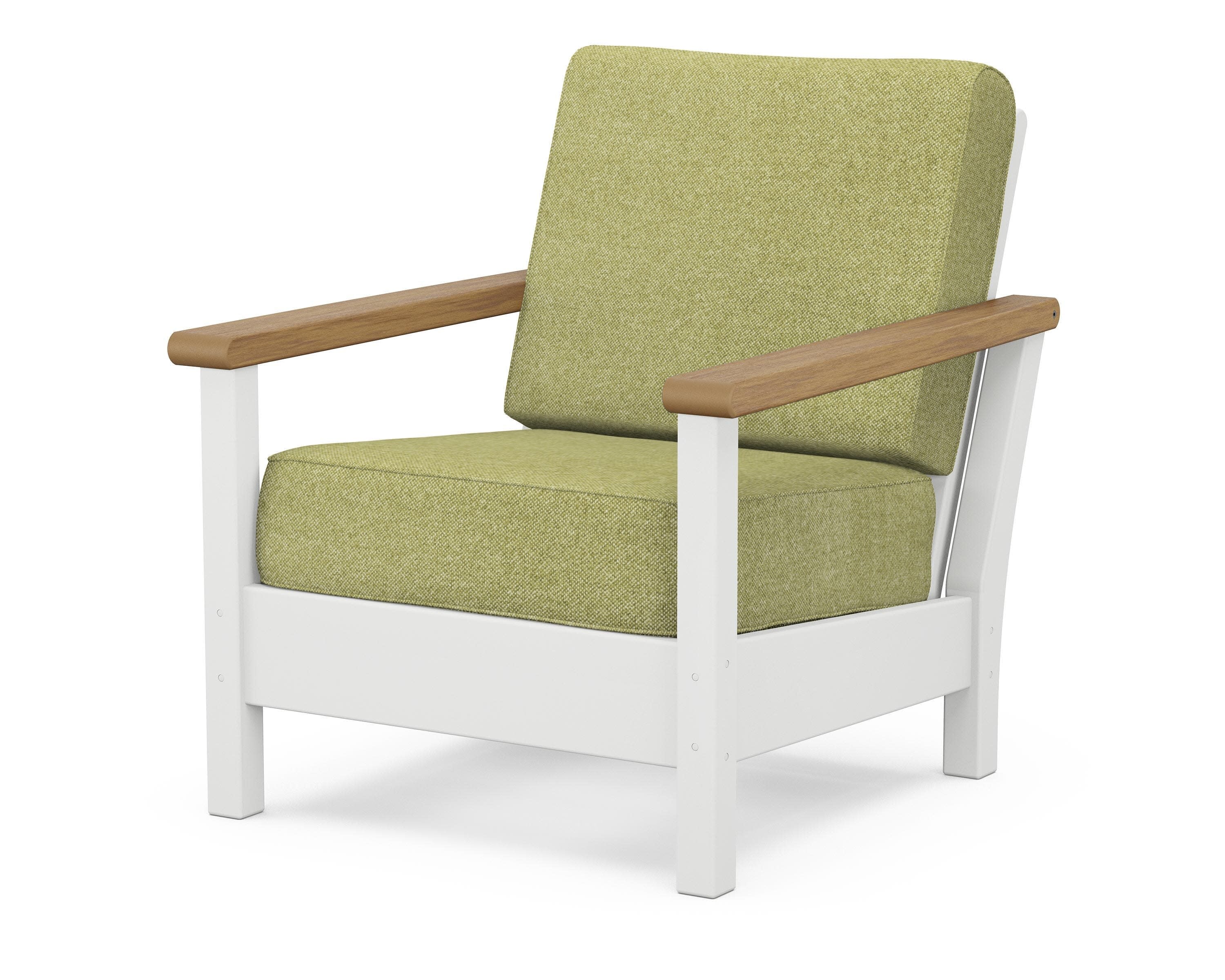 Harbour Deep Seating Chair in White / Natural / Chartreuse Boucle