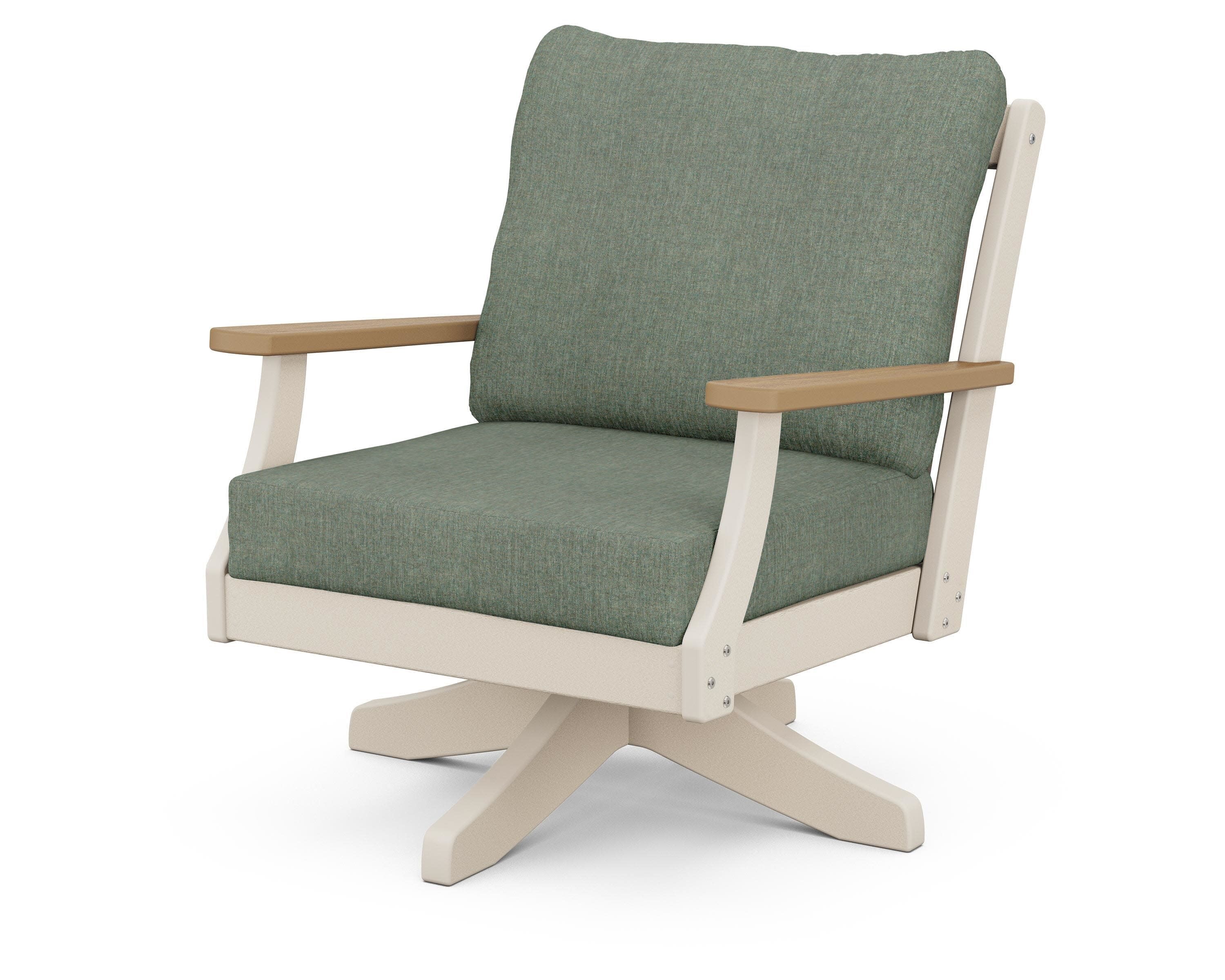 Braxton Deep Seating Swivel Chair in Sand / Natural / Cast Sage