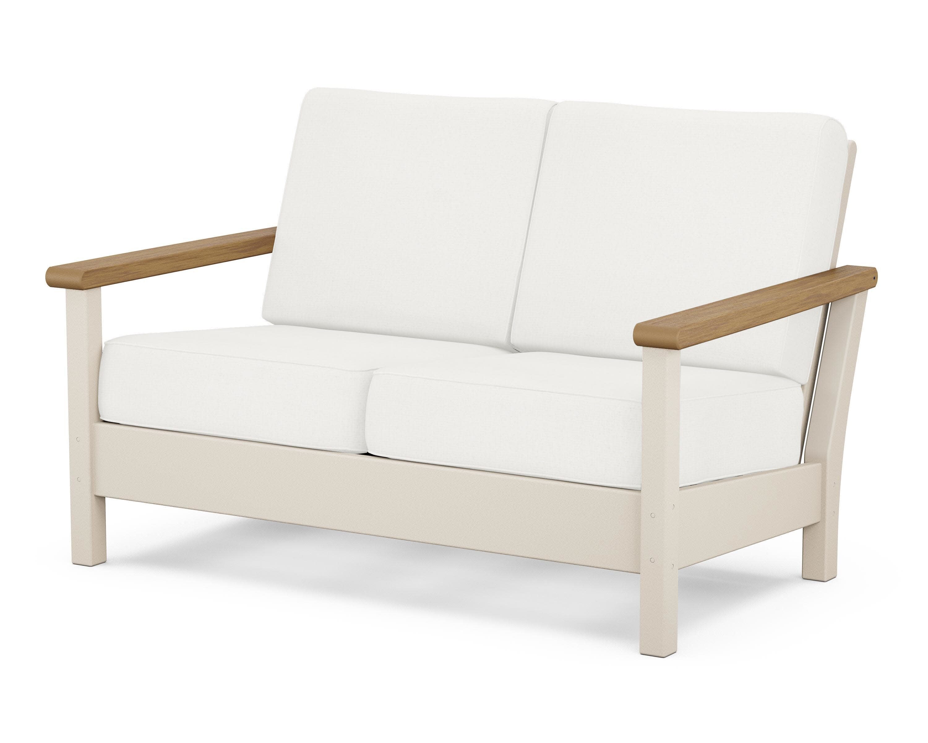 Harbour Deep Seating Loveseat in Sand / Natural / Natural Linen