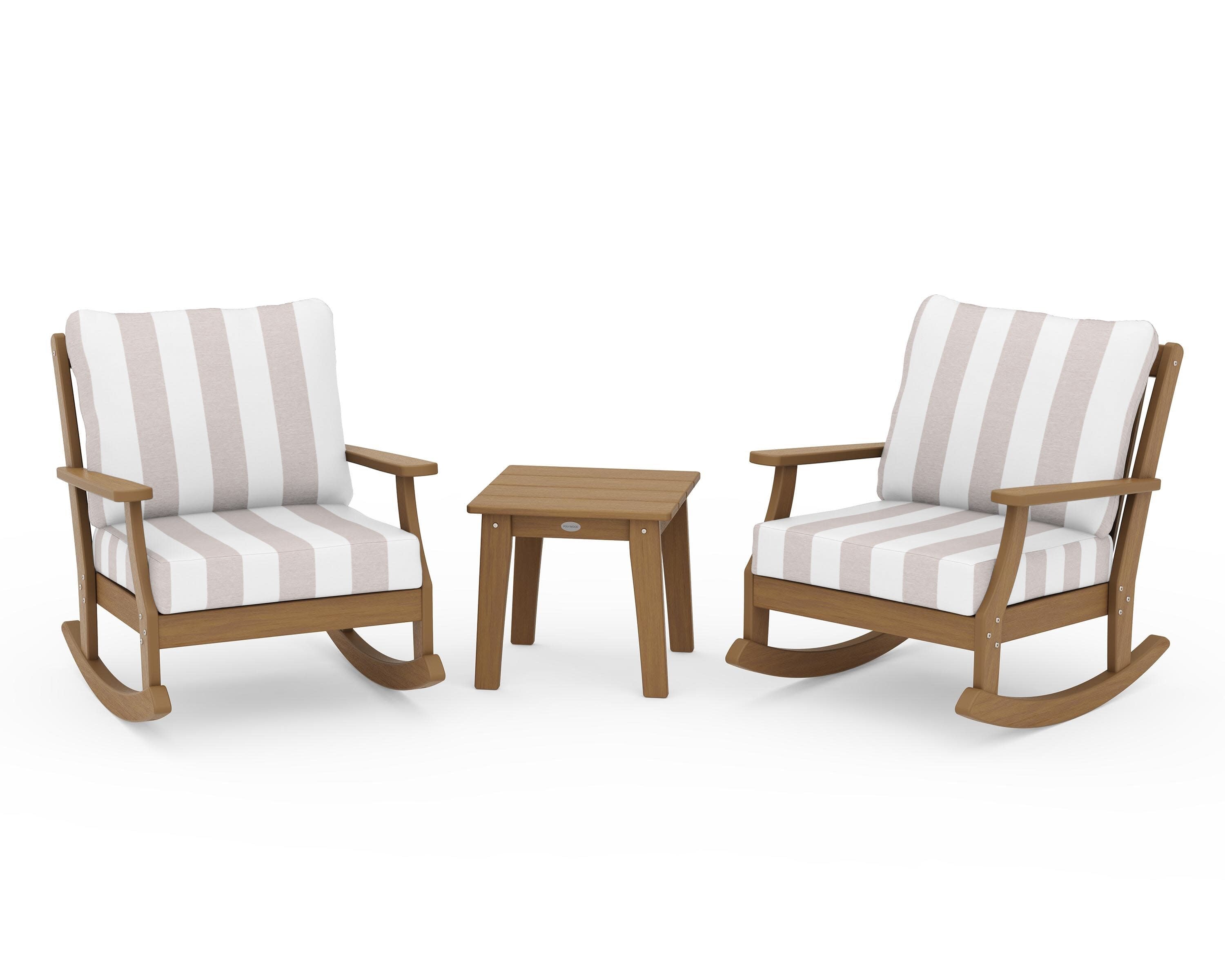 Braxton 3-Piece Deep Seating Rocker Set in Natural / Cabana Stripe Dune Burlap