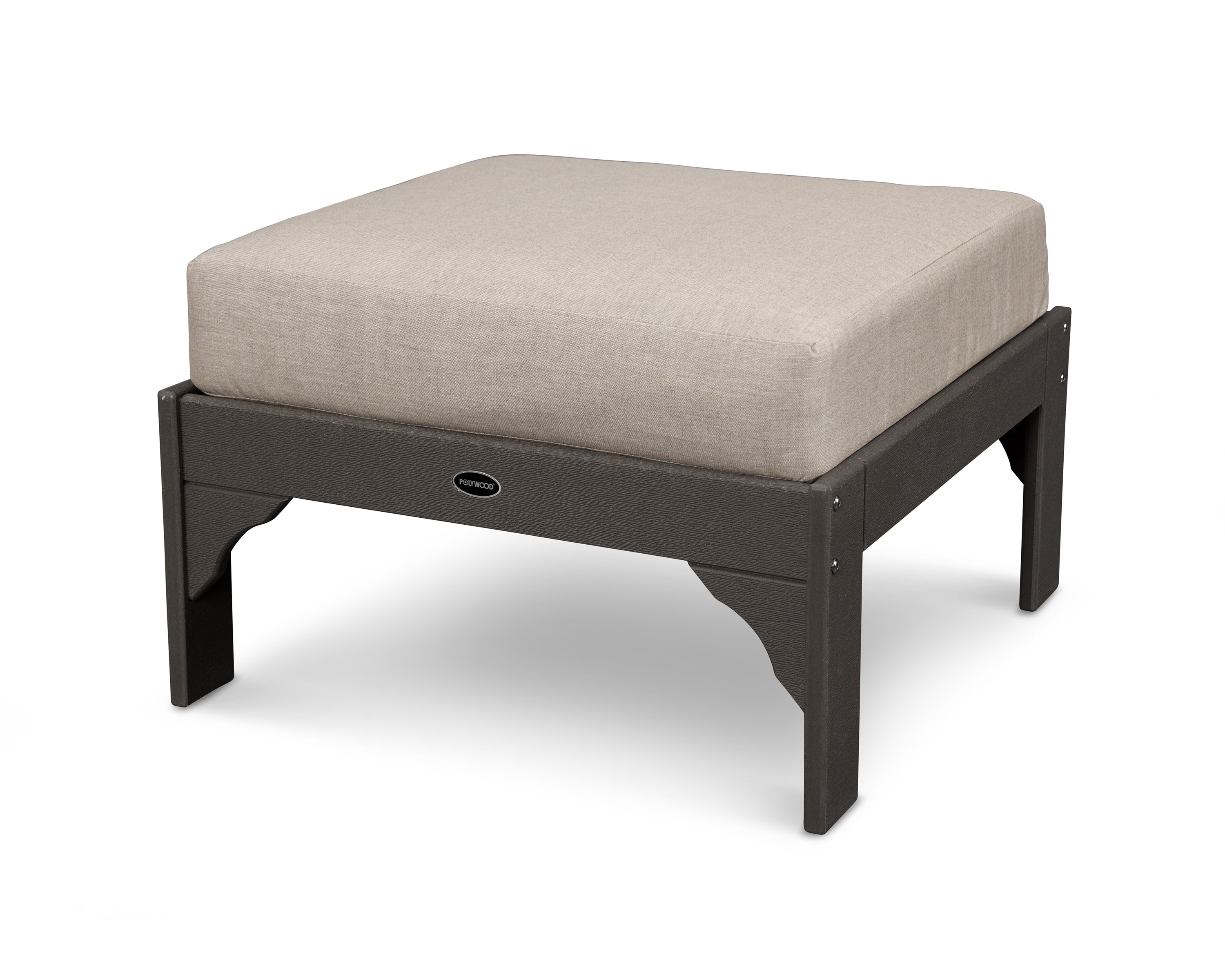 Vineyard Deep Seating Ottoman in Vintage Coffee / Cast Ash