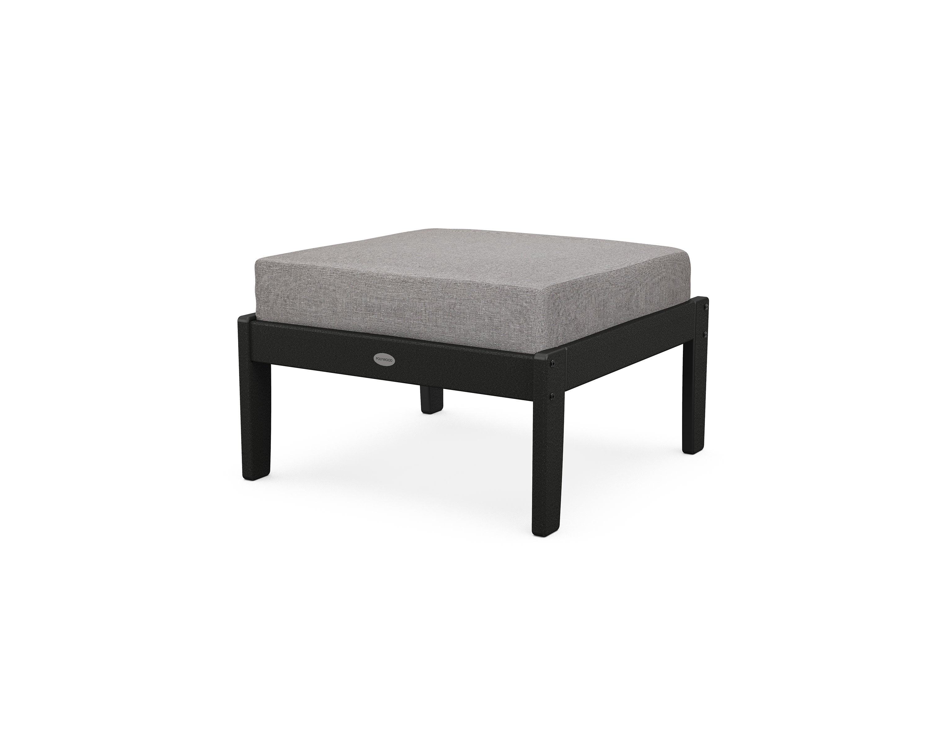 Braxton Deep Seating Ottoman in Black / Grey Mist
