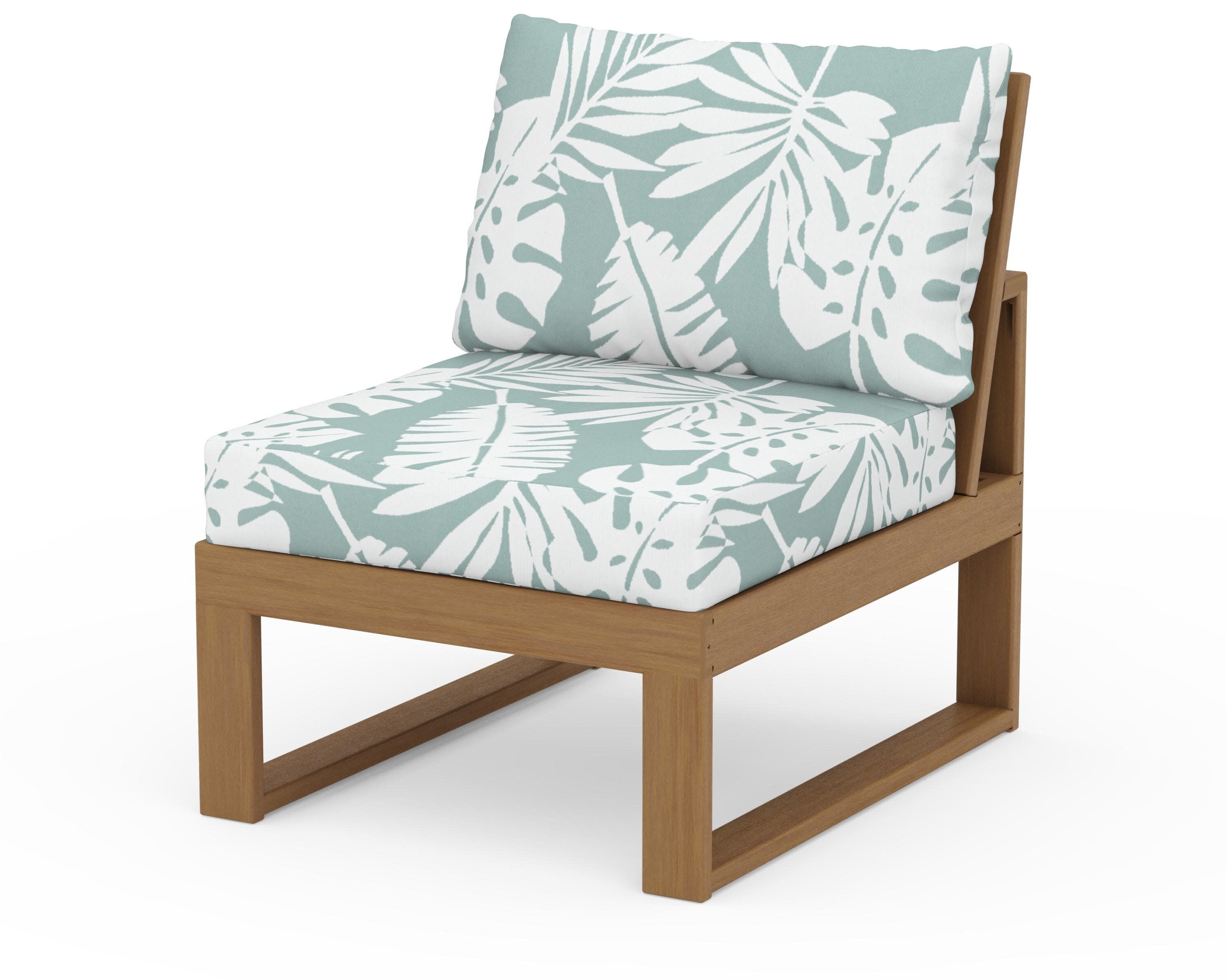 Modular Armless Chair in Natural / Leaf Glacier Spa