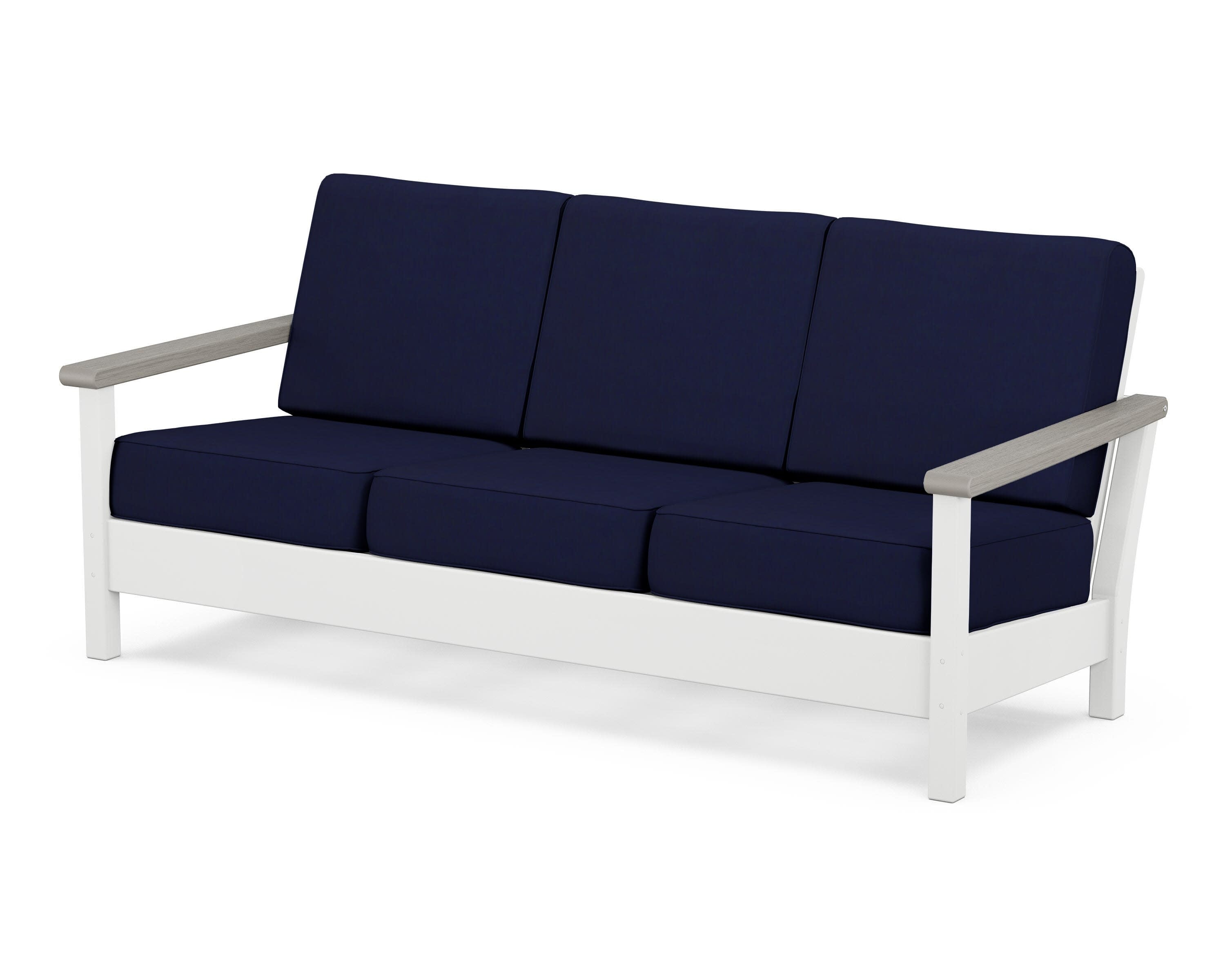 Harbour Deep Seating Sofa in White / Driftwood / Navy