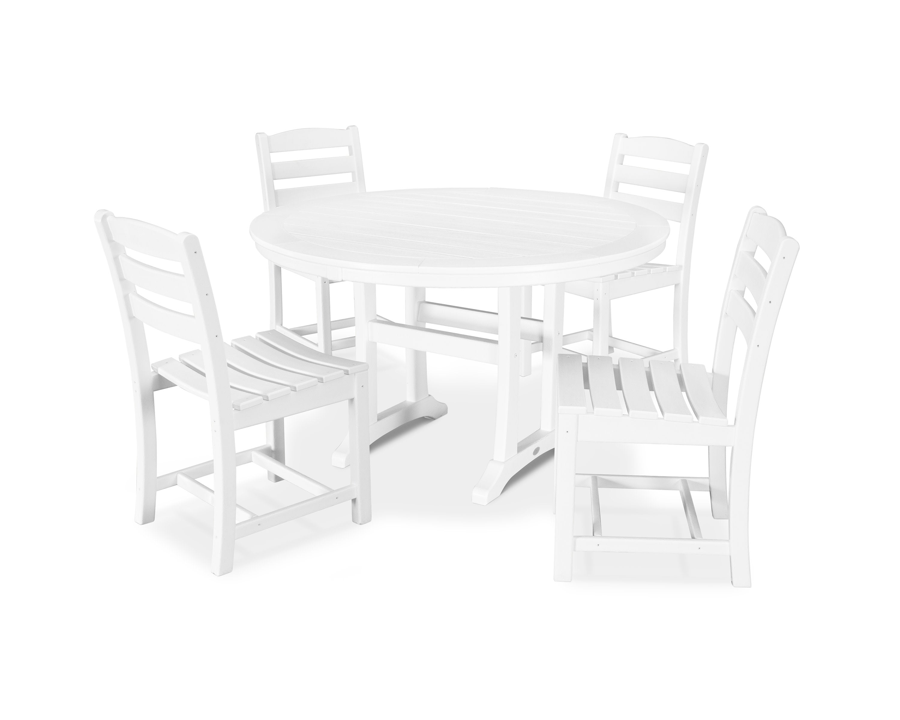 La Casa Caf 5-Piece Side Chair Dining Set in White