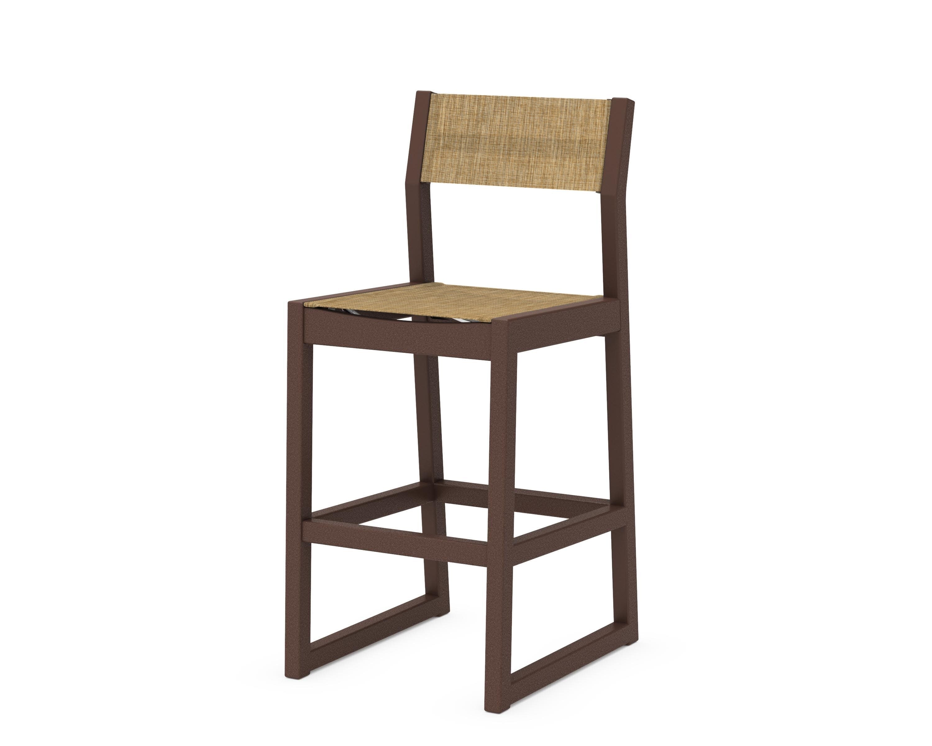EDGE Sling Bar Side Chair in Mahogany / Burlap Sling