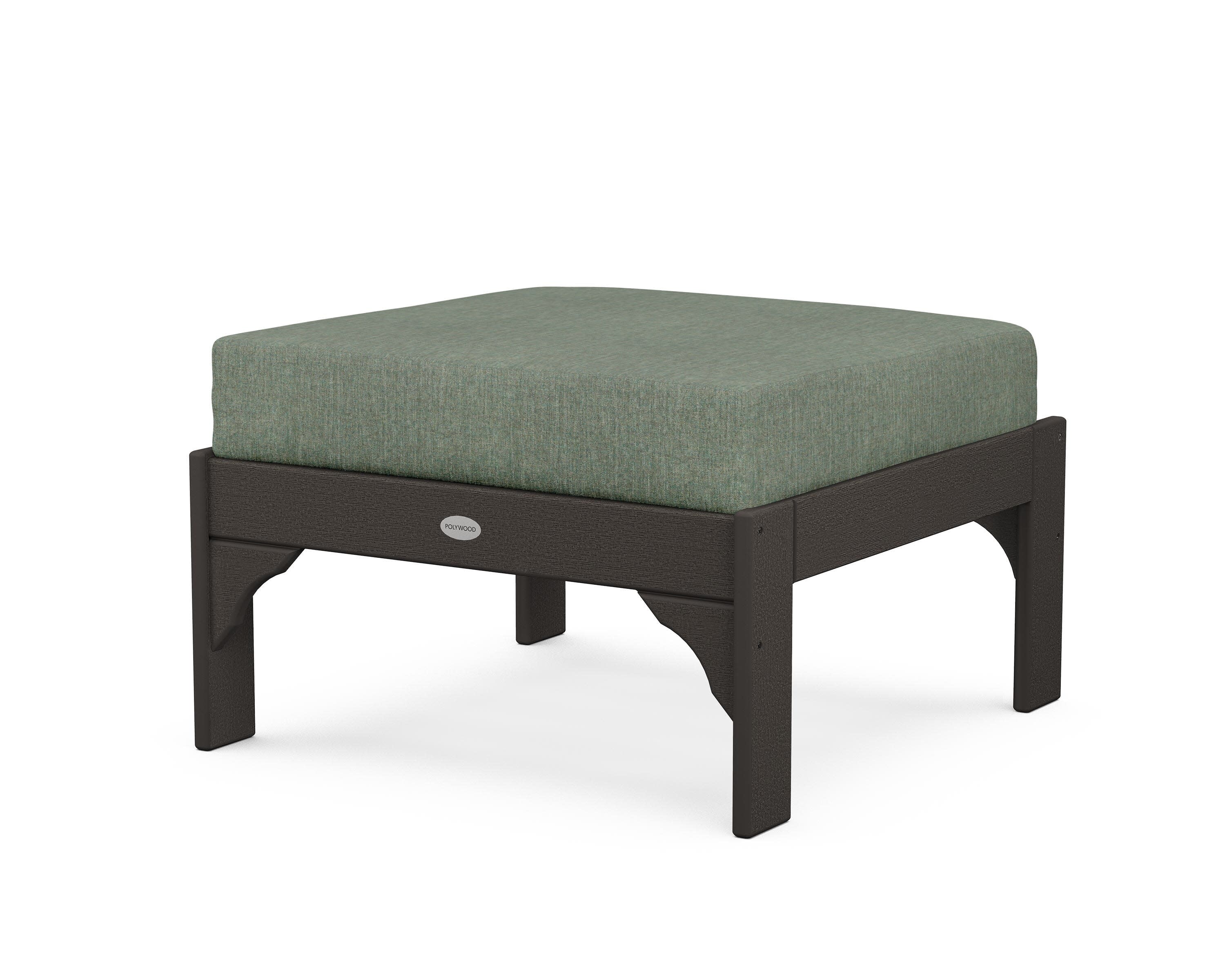Vineyard Deep Seating Ottoman in Vintage Coffee / Cast Sage