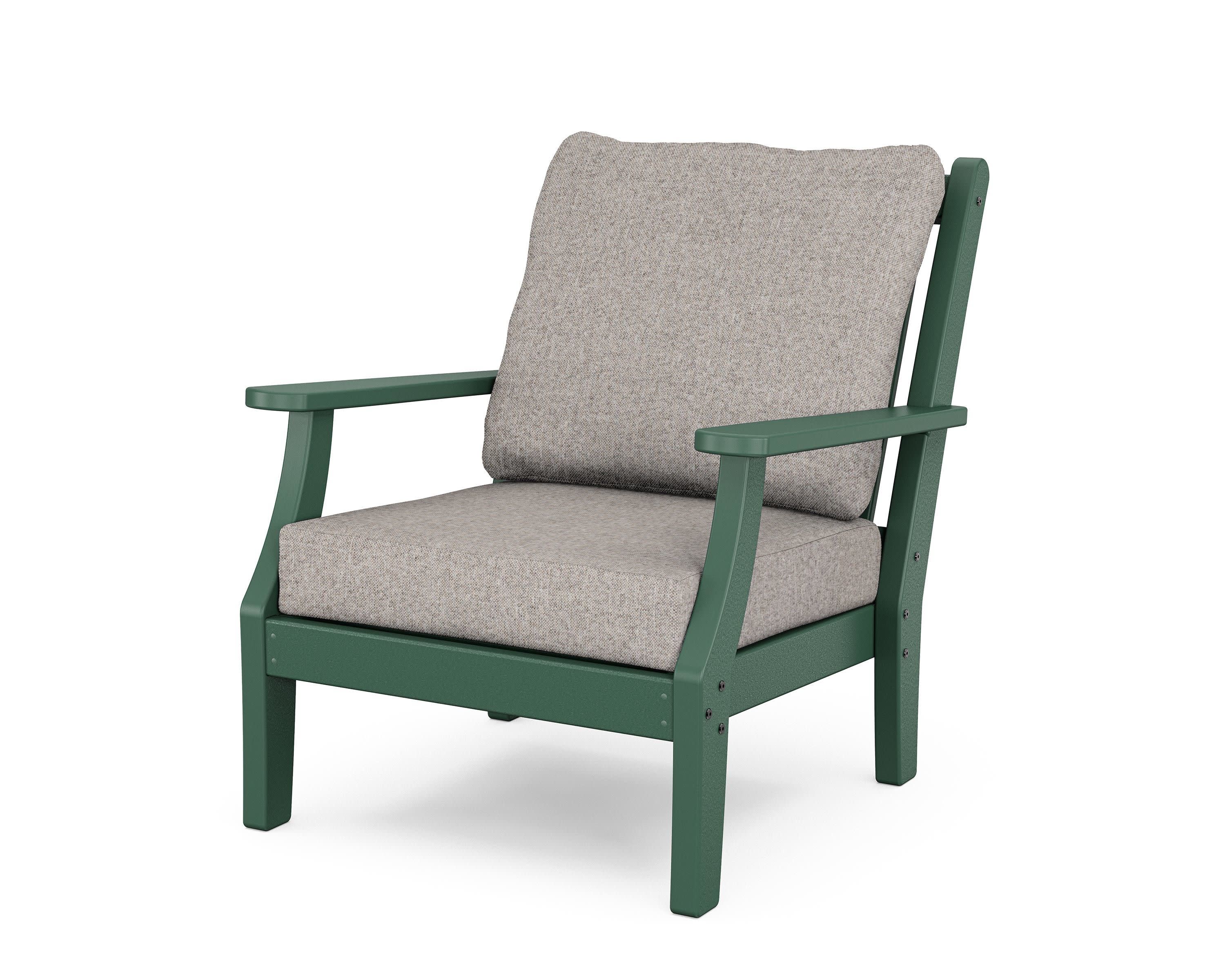 Wovendale Deep Seating Chair in Green / Weathered Tweed