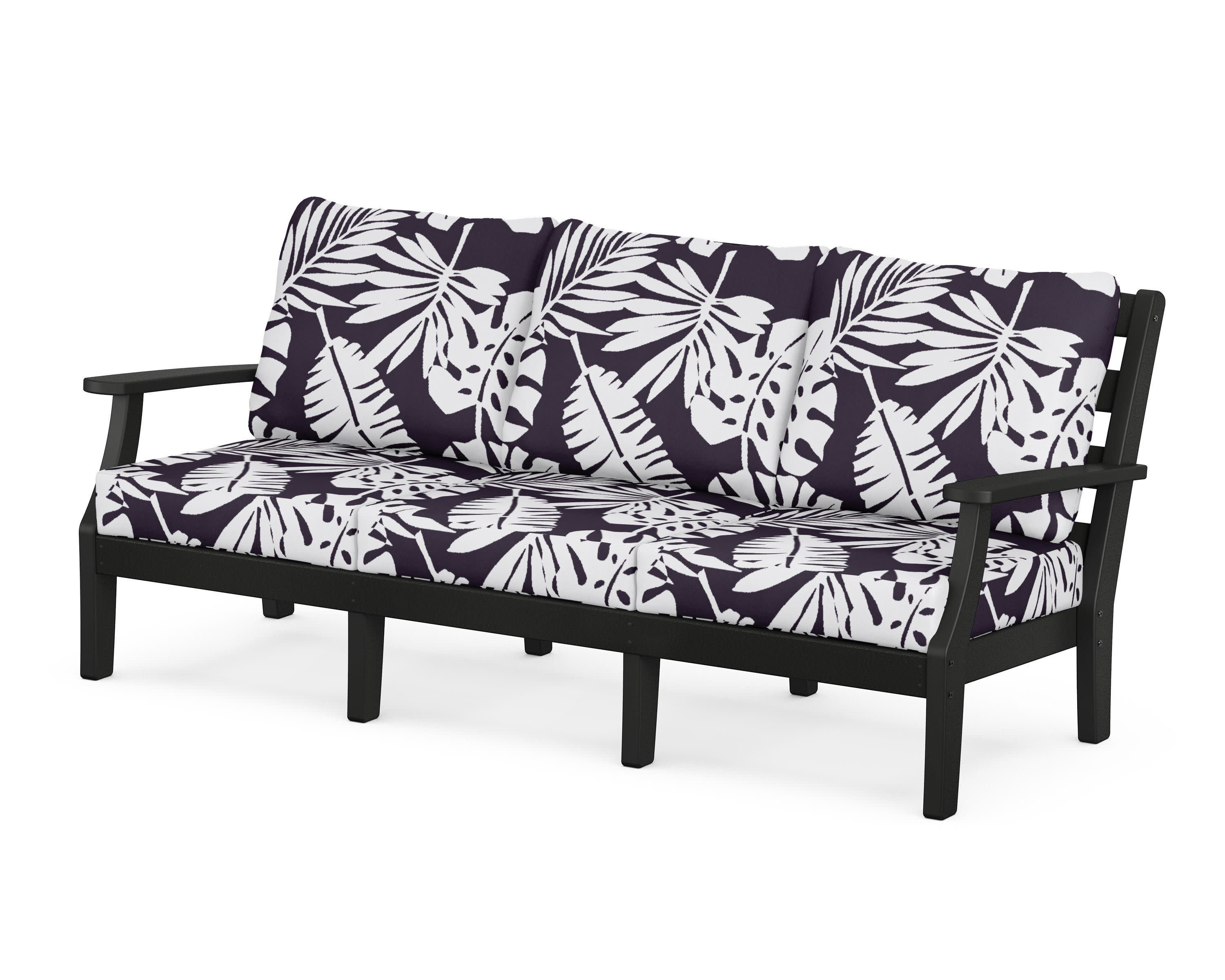 Chesapeake Deep Seating Sofa in Black / Leaf Navy