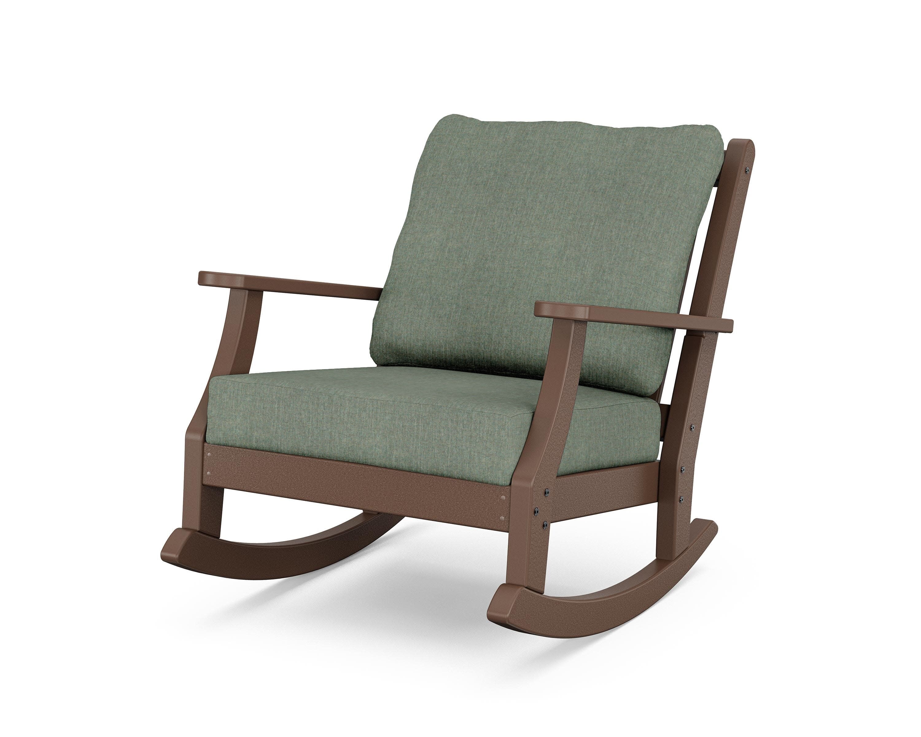 Wovendale Deep Seating Rocking Chair in Mahogany / Cast Sage