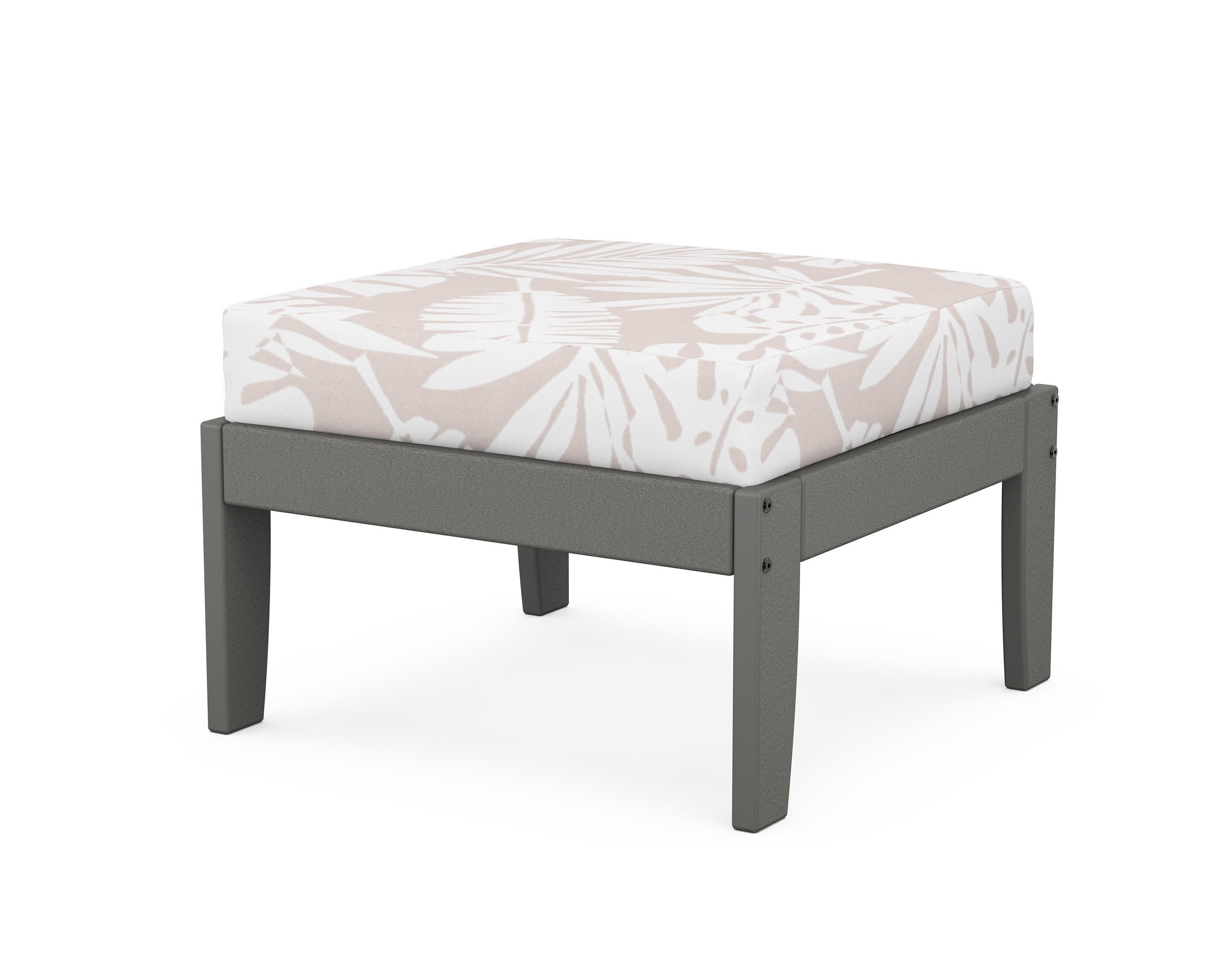 Modular Ottoman - Classic in Slate Grey / Leaf Dune Burlap