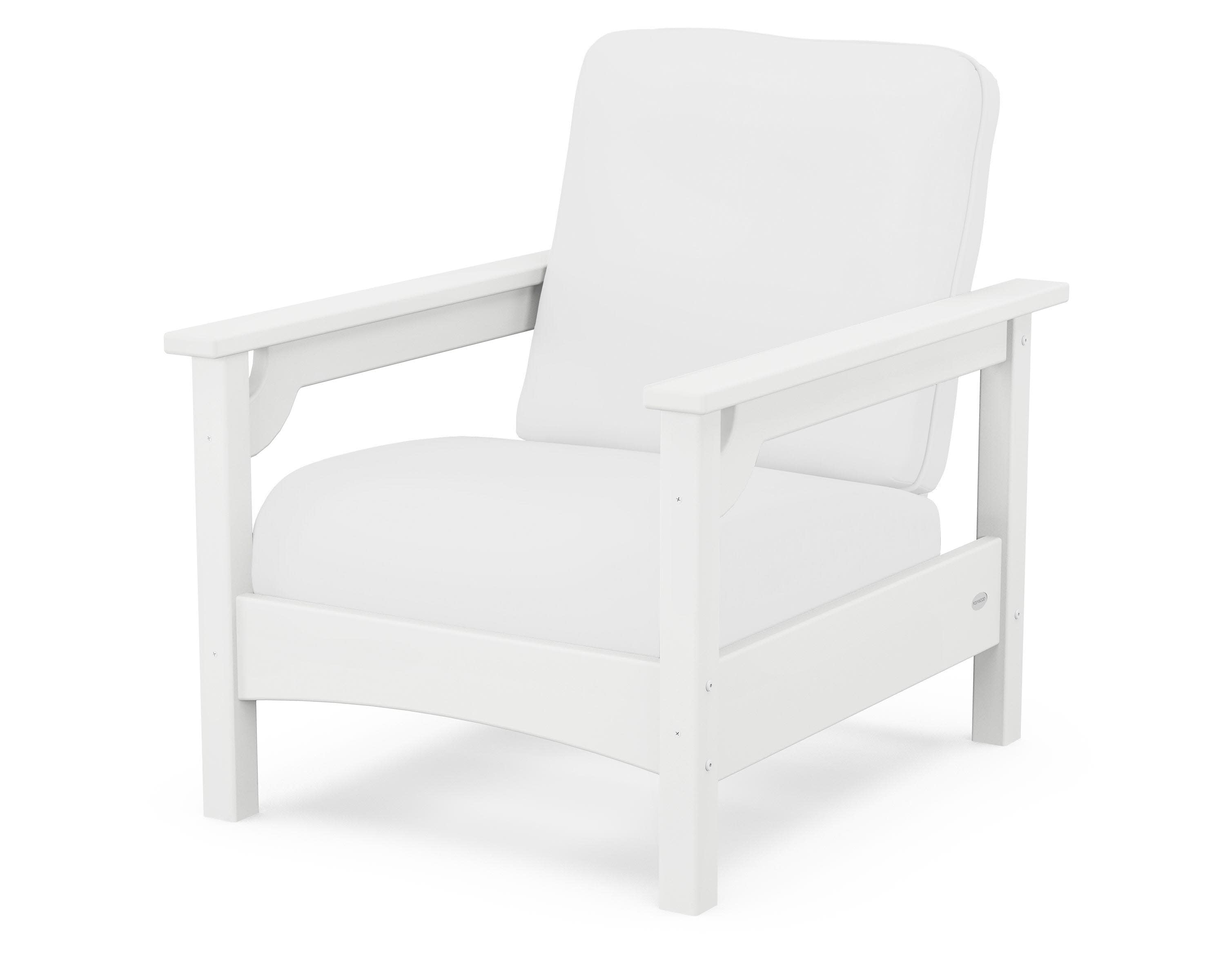 Club Chair in White / Natural