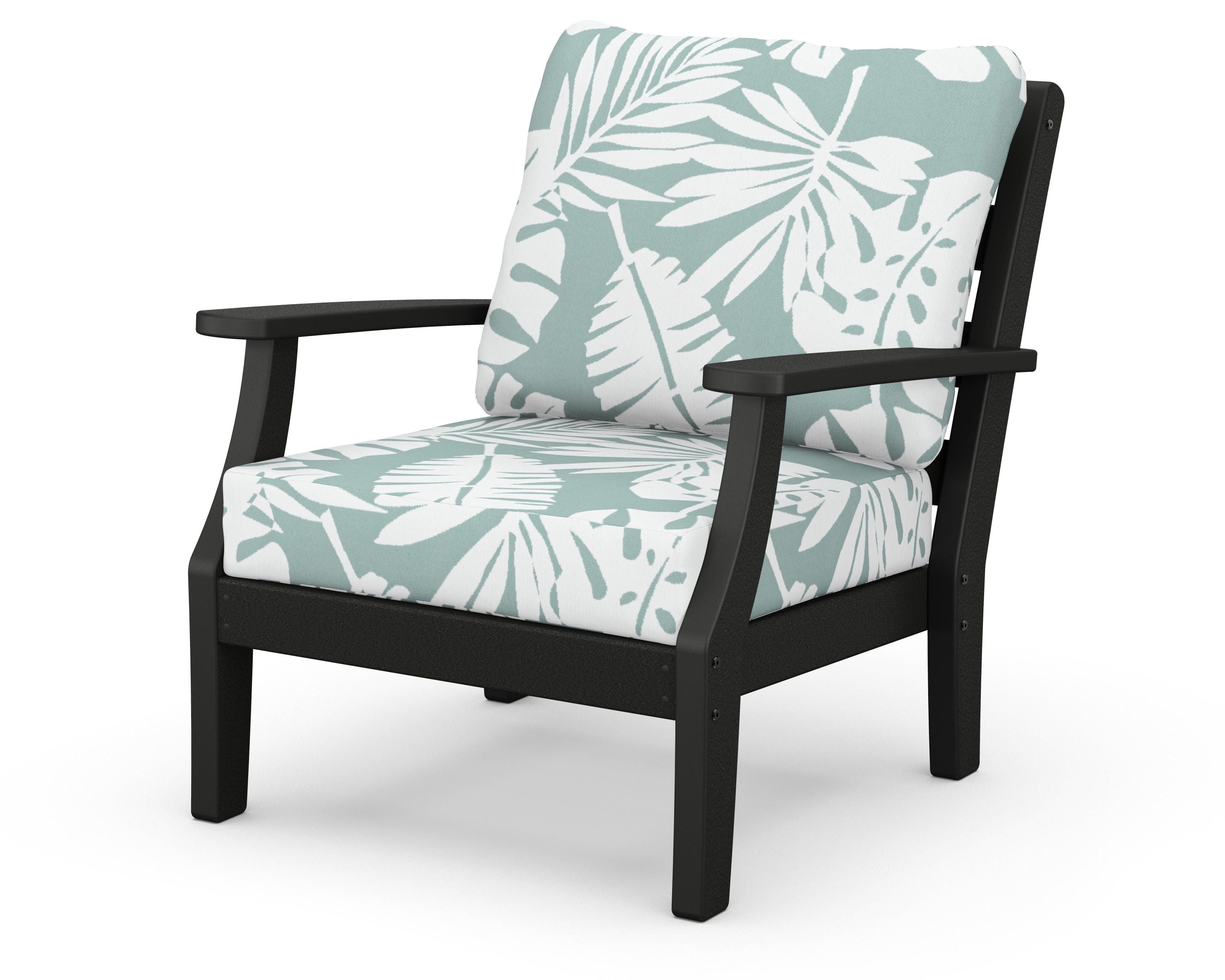Chesapeake Deep Seating Chair in Black / Leaf Glacier Spa