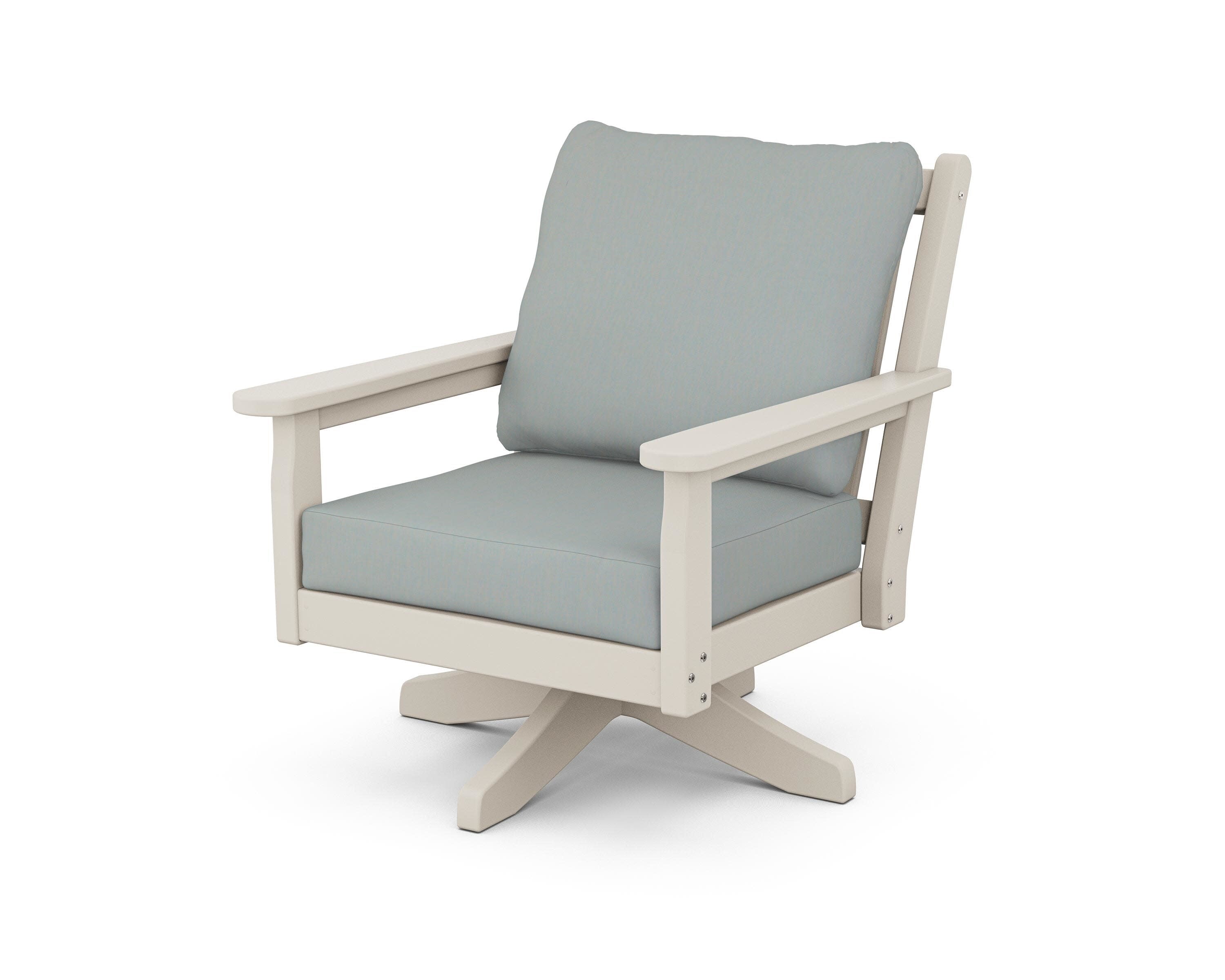 Chippendale Deep Seating Swivel Chair in Sand / Spa